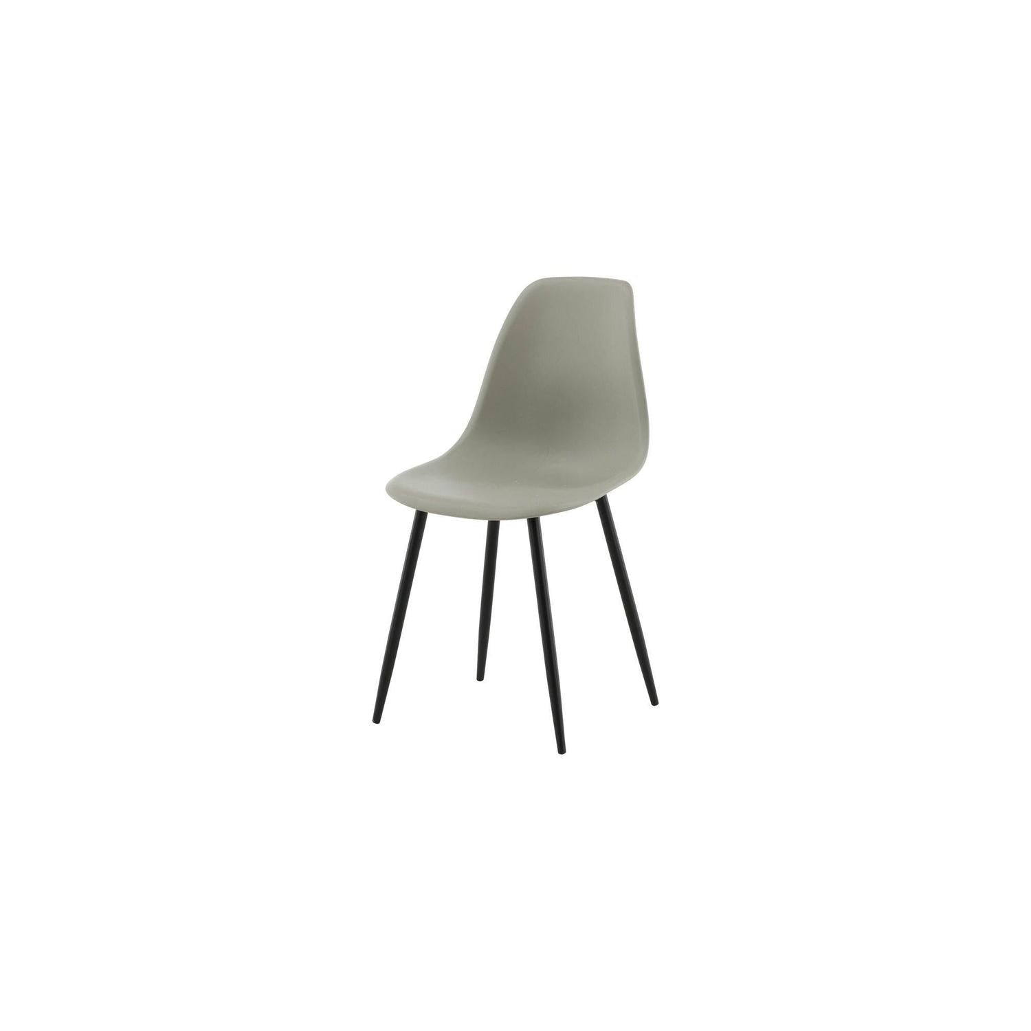 2er-Set Esszimmerstühle Polar - Grau / Schwarz-Kunststoffstühle-Venture Home-le canapé