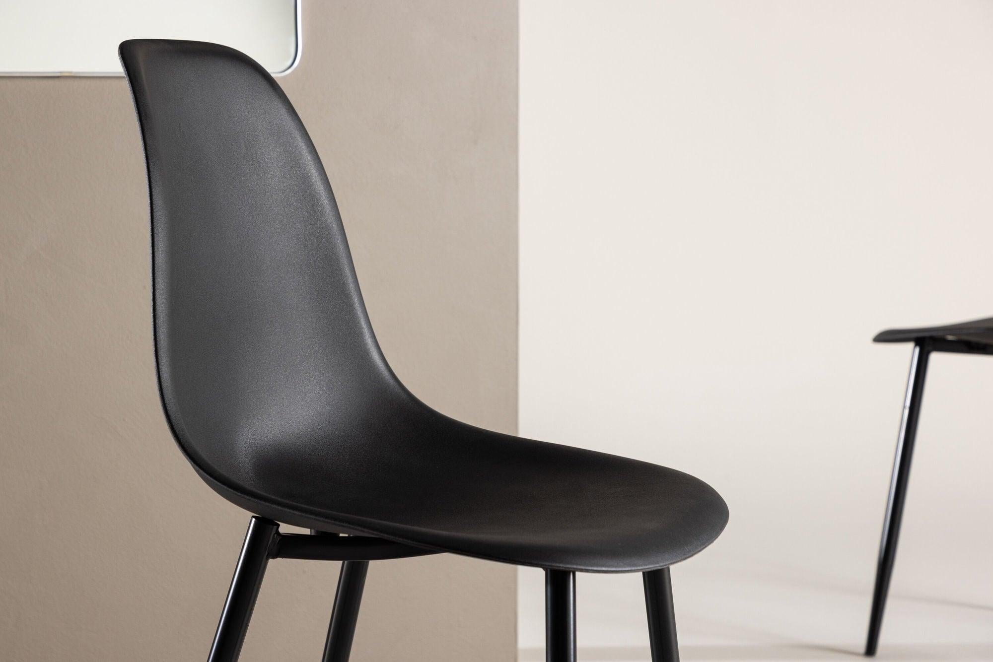 2er-Set Esszimmerstühle Polar - Schwarz / Schwarz-Kunststoffstühle-Venture Home-le canapé