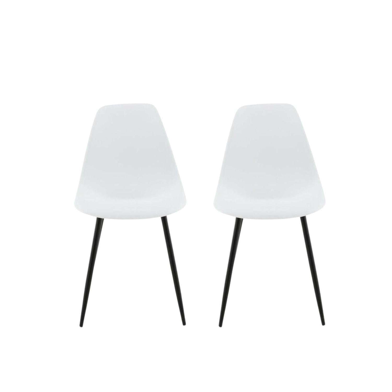 2er-Set Esszimmerstühle Polar - Weiß-Kunststoffstühle-Venture Home-le canapé