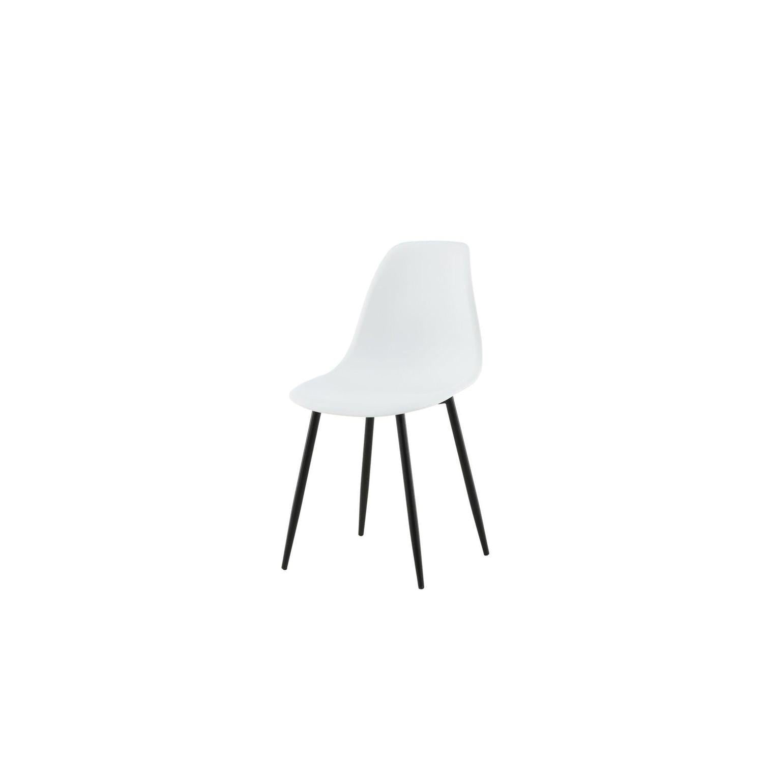 2er-Set Esszimmerstühle Polar - Weiß / Schwarz-Kunststoffstühle-Venture Home-le canapé