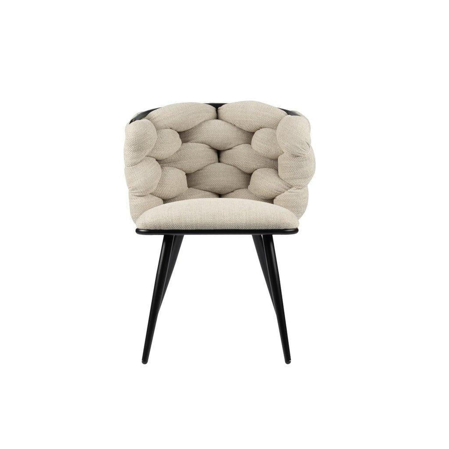 2er-Set Esszimmerstühle Rock aus Chenille - Beige-Esszimmerstühle-Pole to Pole-le canapé