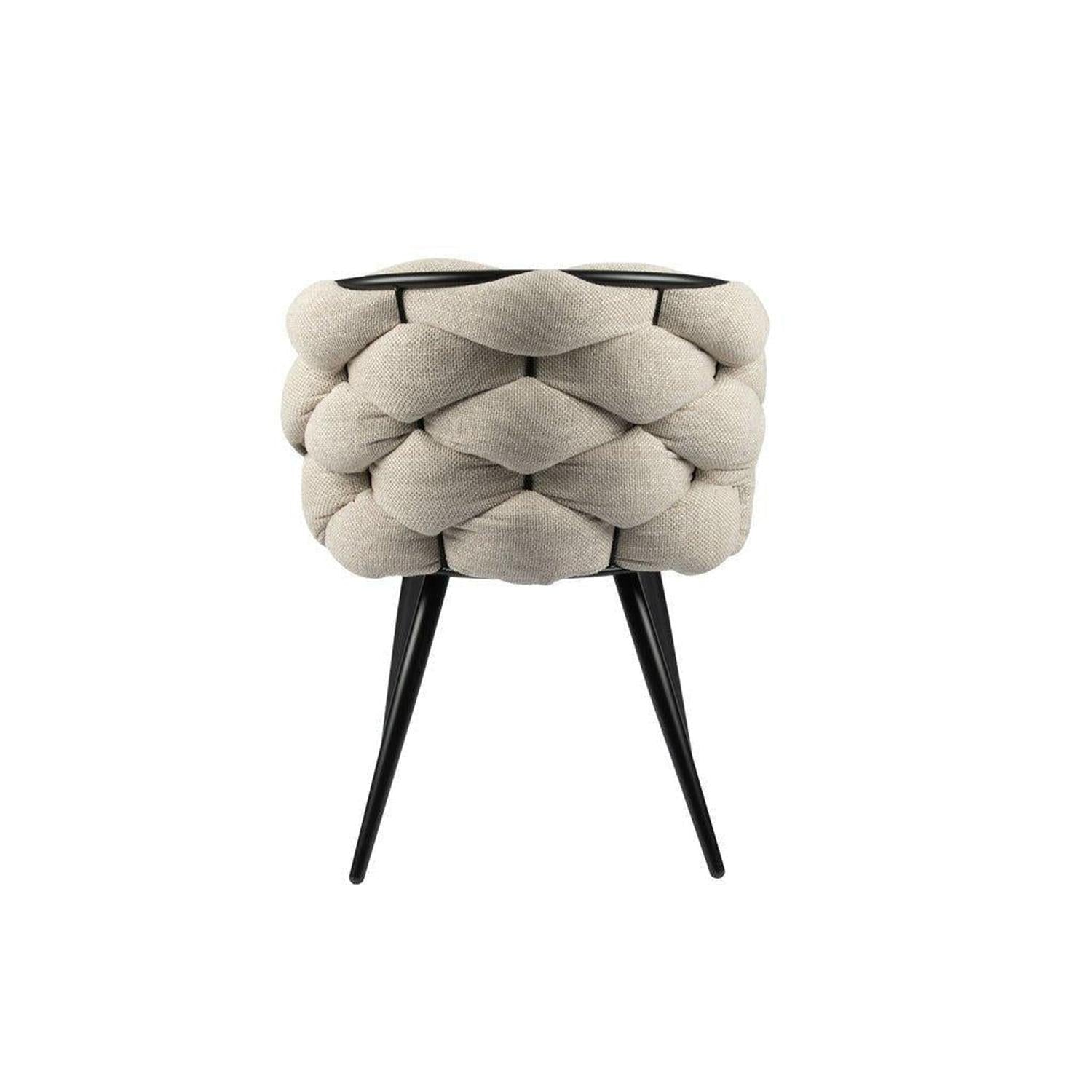 2er-Set Esszimmerstühle Rock aus Chenille - Beige-Esszimmerstühle-Pole to Pole-le canapé