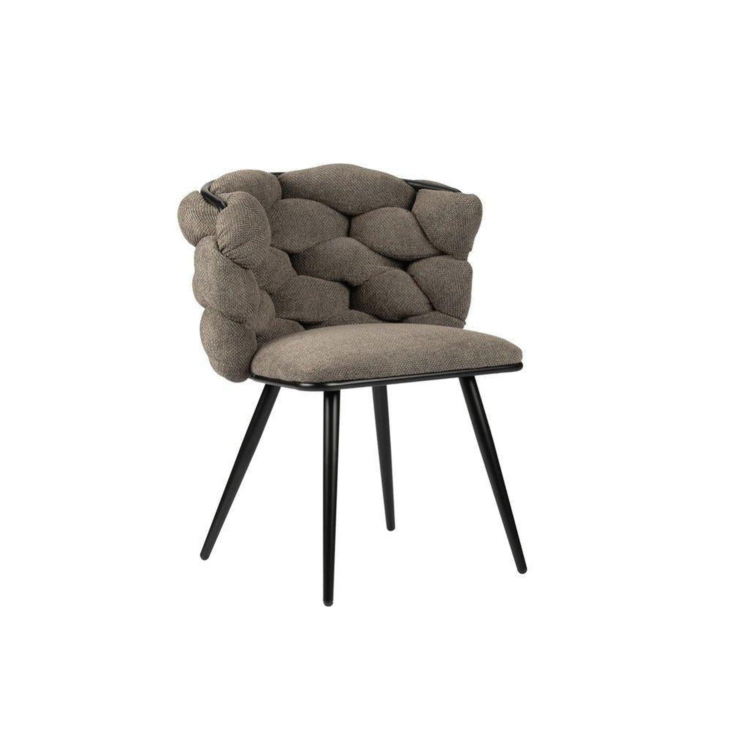 2er-Set Esszimmerstühle Rock aus Chenille - Taupe-Esszimmerstühle-Pole to Pole-le canapé