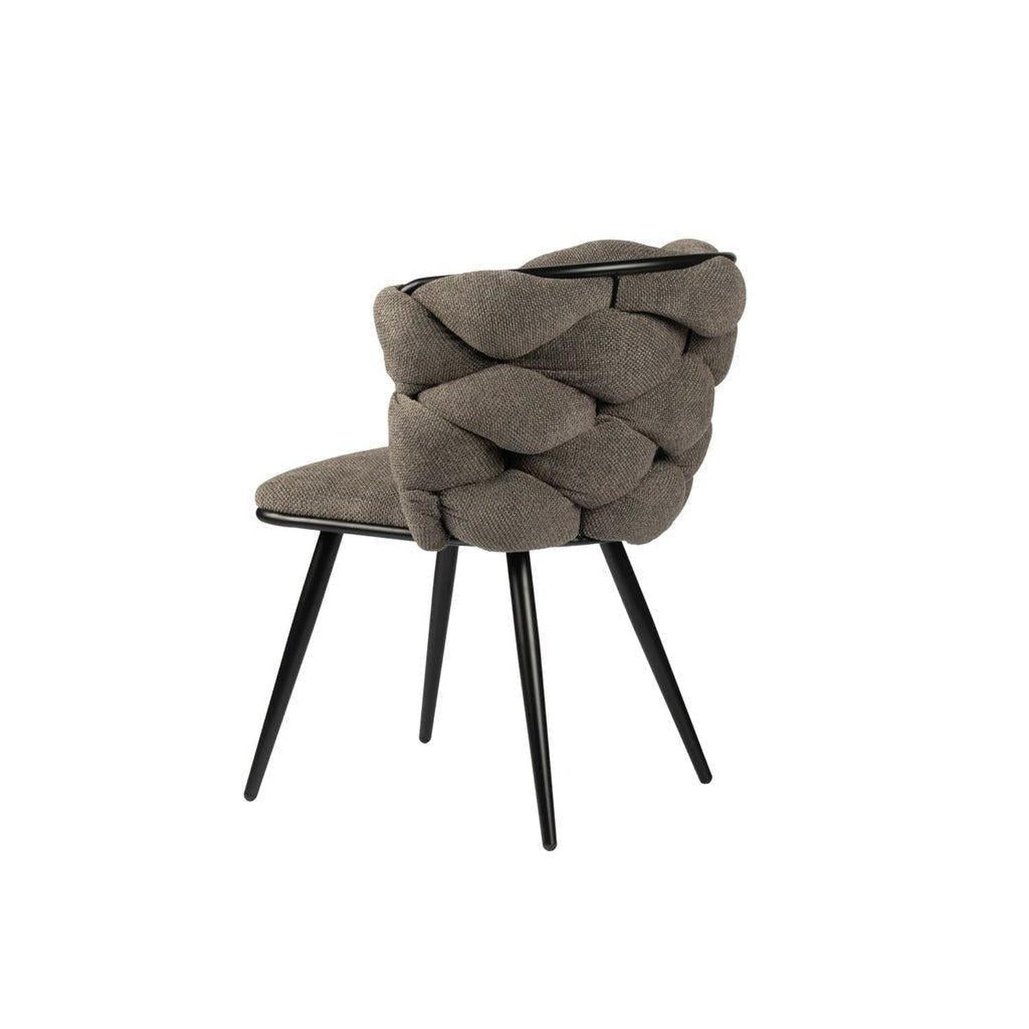 2er-Set Esszimmerstühle Rock aus Chenille - Taupe-Esszimmerstühle-Pole to Pole-le canapé