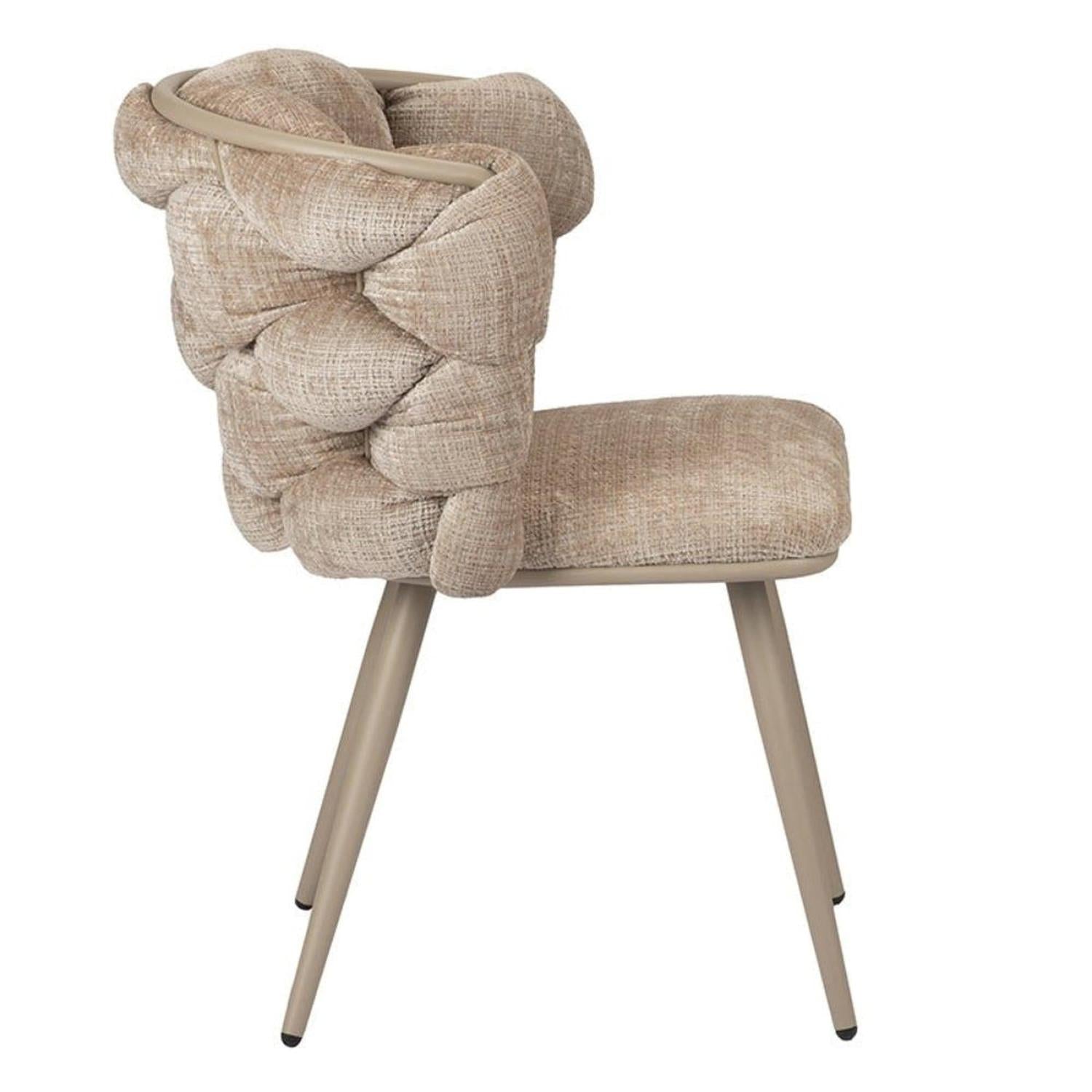 2er - Set Esszimmerstühle Rock aus Velour - Creme8719743530850Esszimmerstuhl