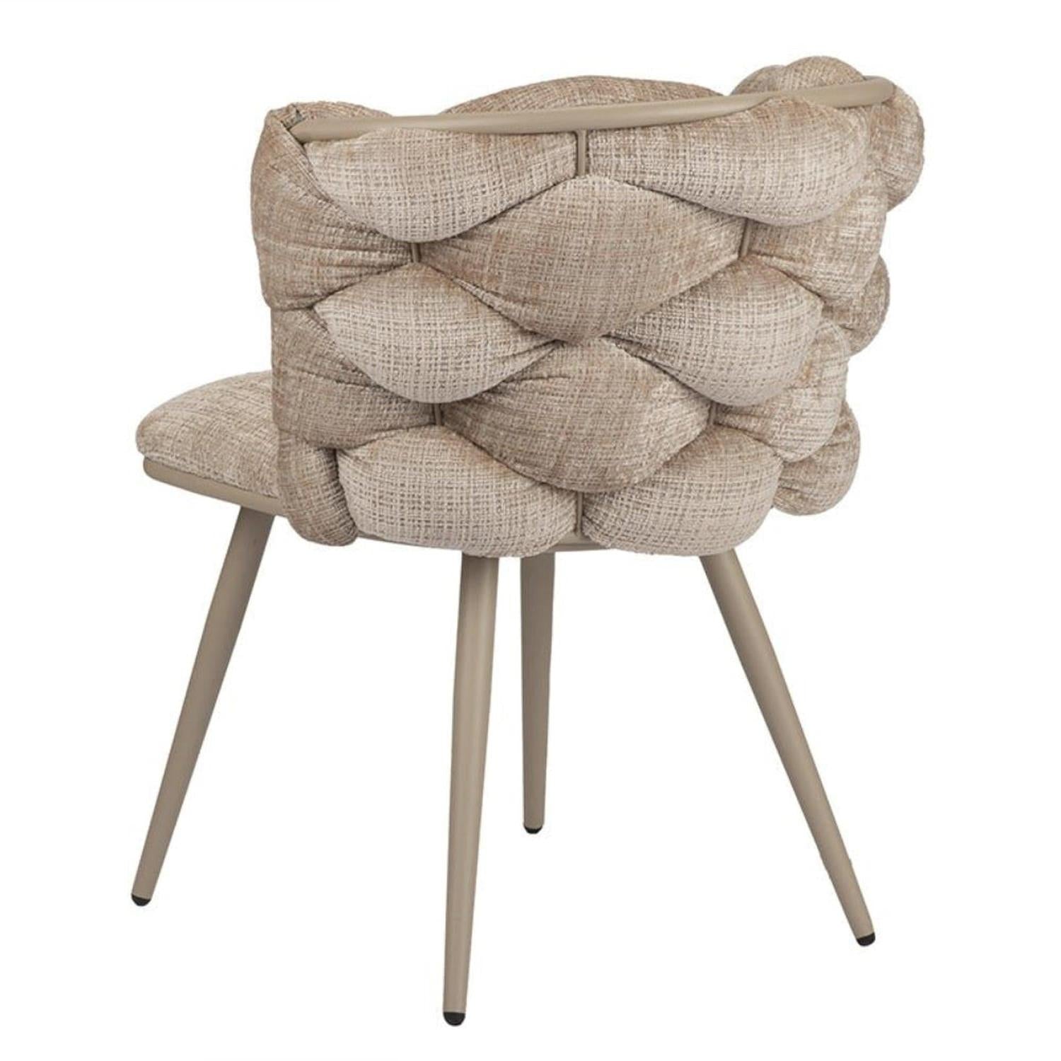 2er-Set Esszimmerstühle Rock aus Velour - Creme-Esszimmerstühle-Pole to Pole-le canapé