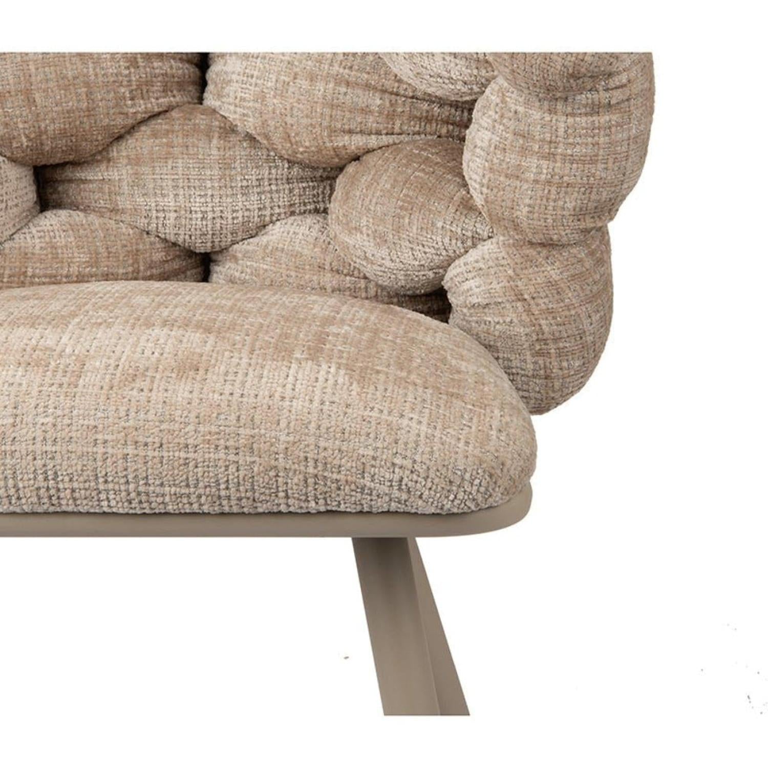 2er-Set Esszimmerstühle Rock aus Velour - Creme-Esszimmerstühle-Pole to Pole-le canapé