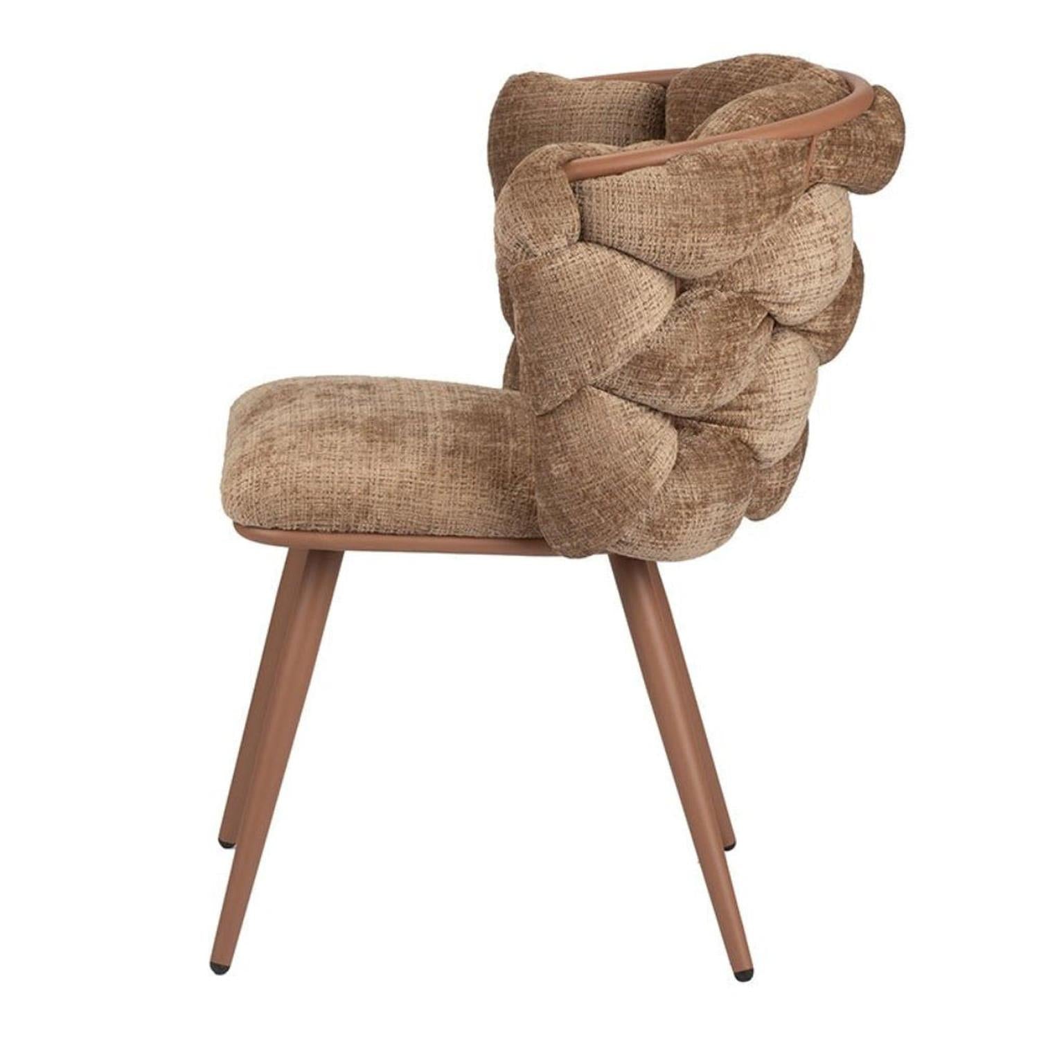 2er-Set Esszimmerstühle Rock aus Velour - Karamell-Esszimmerstühle-Pole to Pole-le canapé