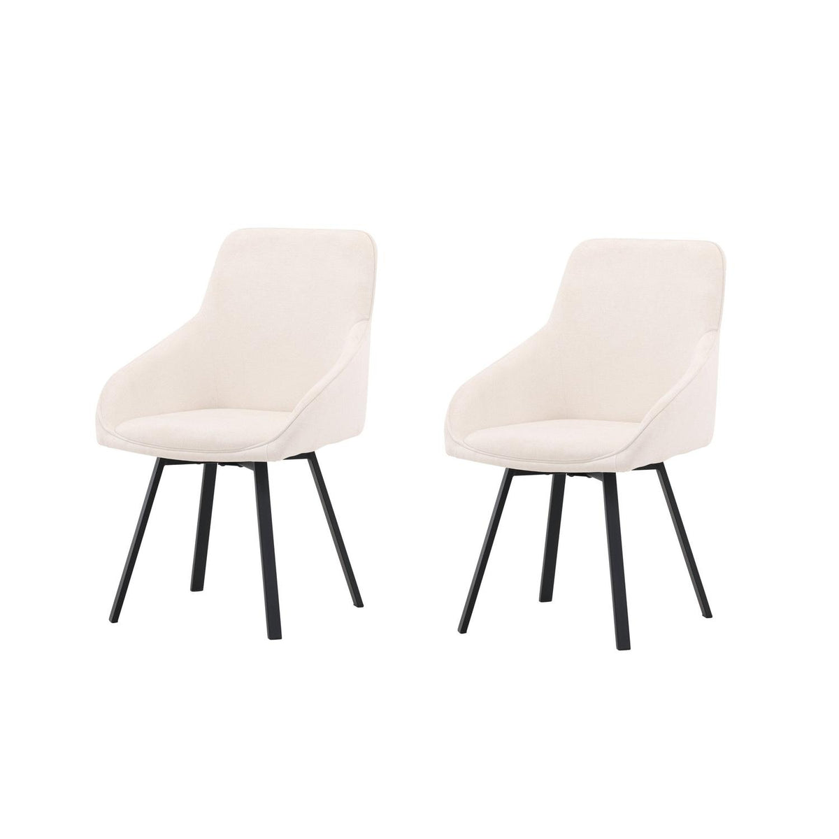 2er-Set Esszimmerstühle Rosie drehbar - Beige-Esszimmerstühle-Venture Home-le canapé