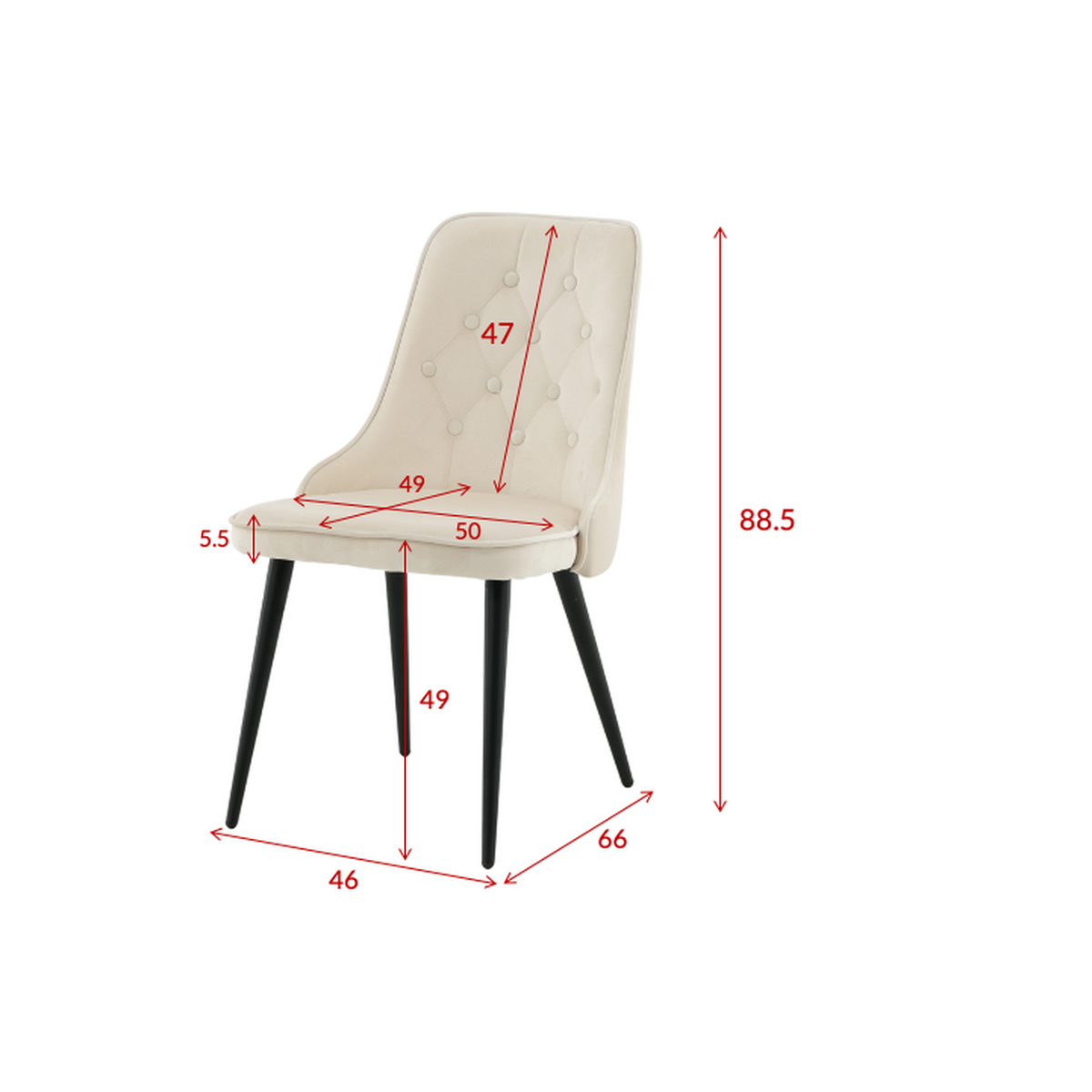 2er-Set Esszimmerstühle Samt Deluxe - Schwarz-Esszimmerstühle-Venture Home-le canapé