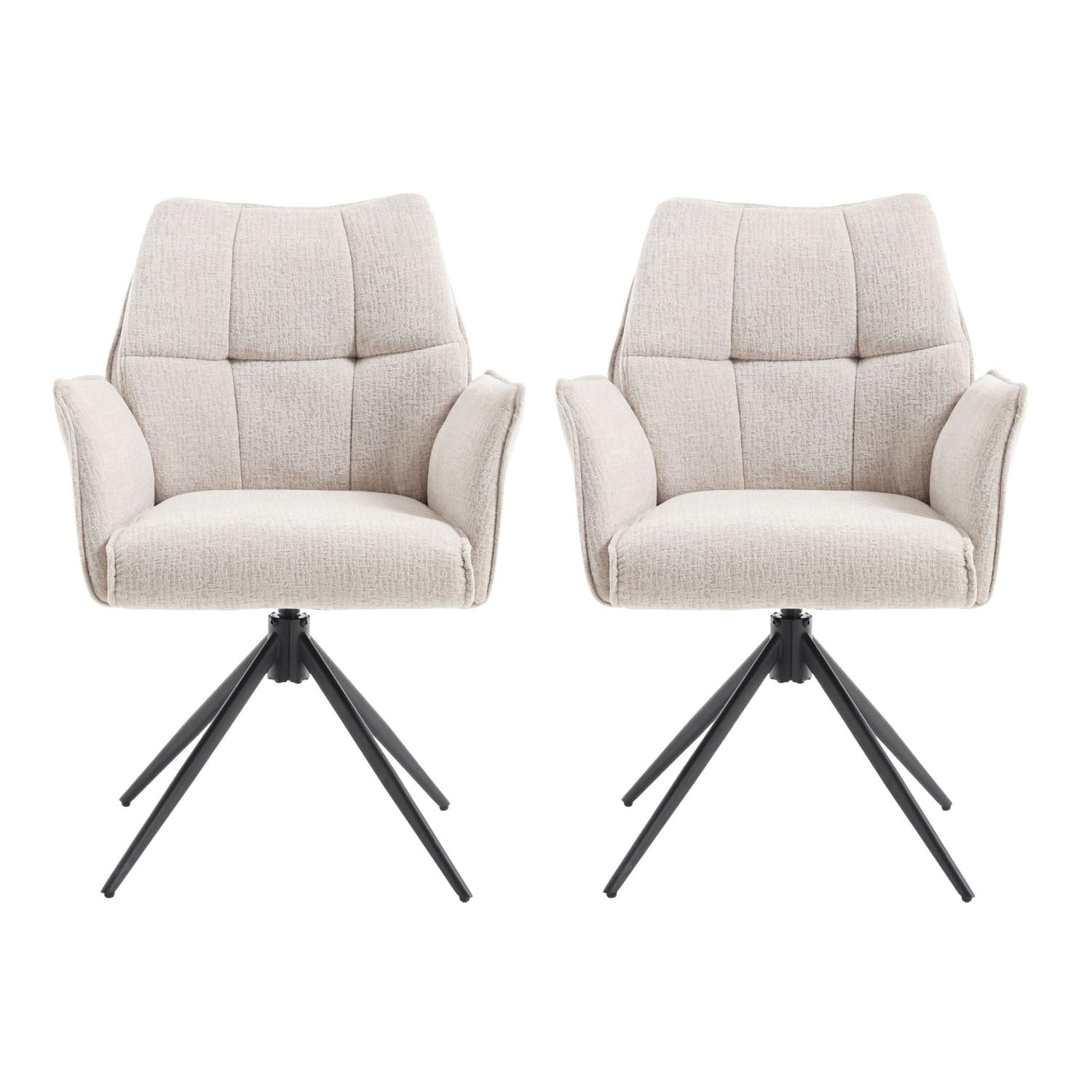 2er-Set Esszimmerstühle Sem drehbar - Beige-Esszimmerstühle-Benoa-le canapé