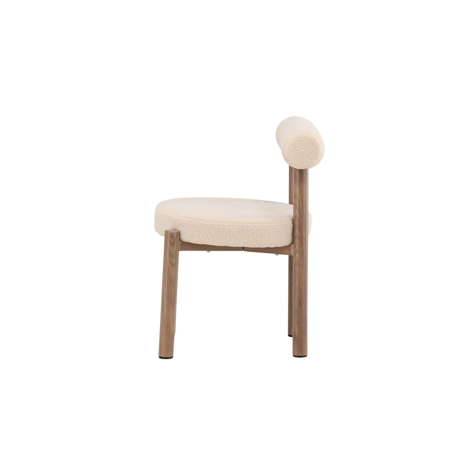 2er-Set Esszimmerstühle Tillo aus Teddy Bouclé - Weiß-Esszimmerstuhl-Venture Home-le canapé