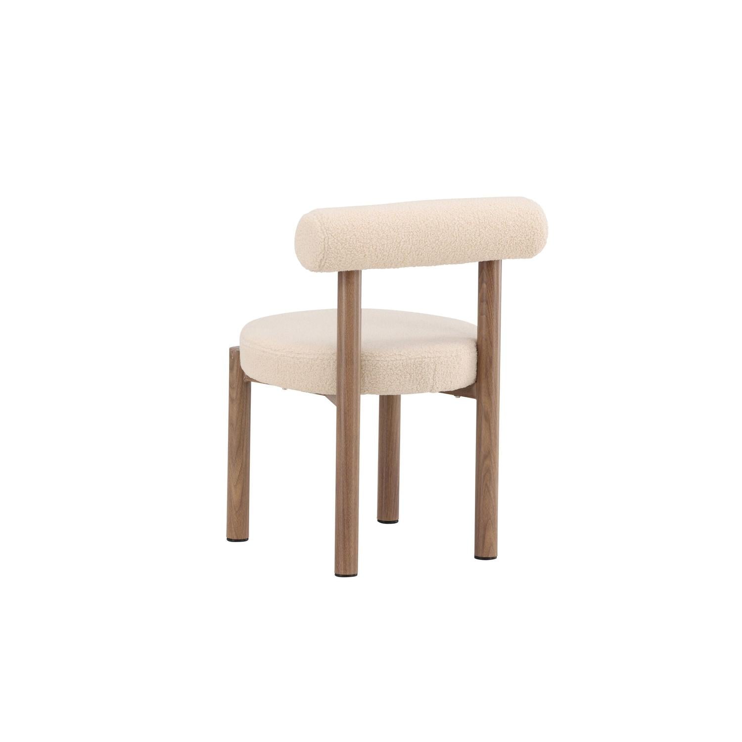 2er-Set Esszimmerstühle Tillo aus Teddy Bouclé - Weiß-Esszimmerstuhl-Venture Home-le canapé