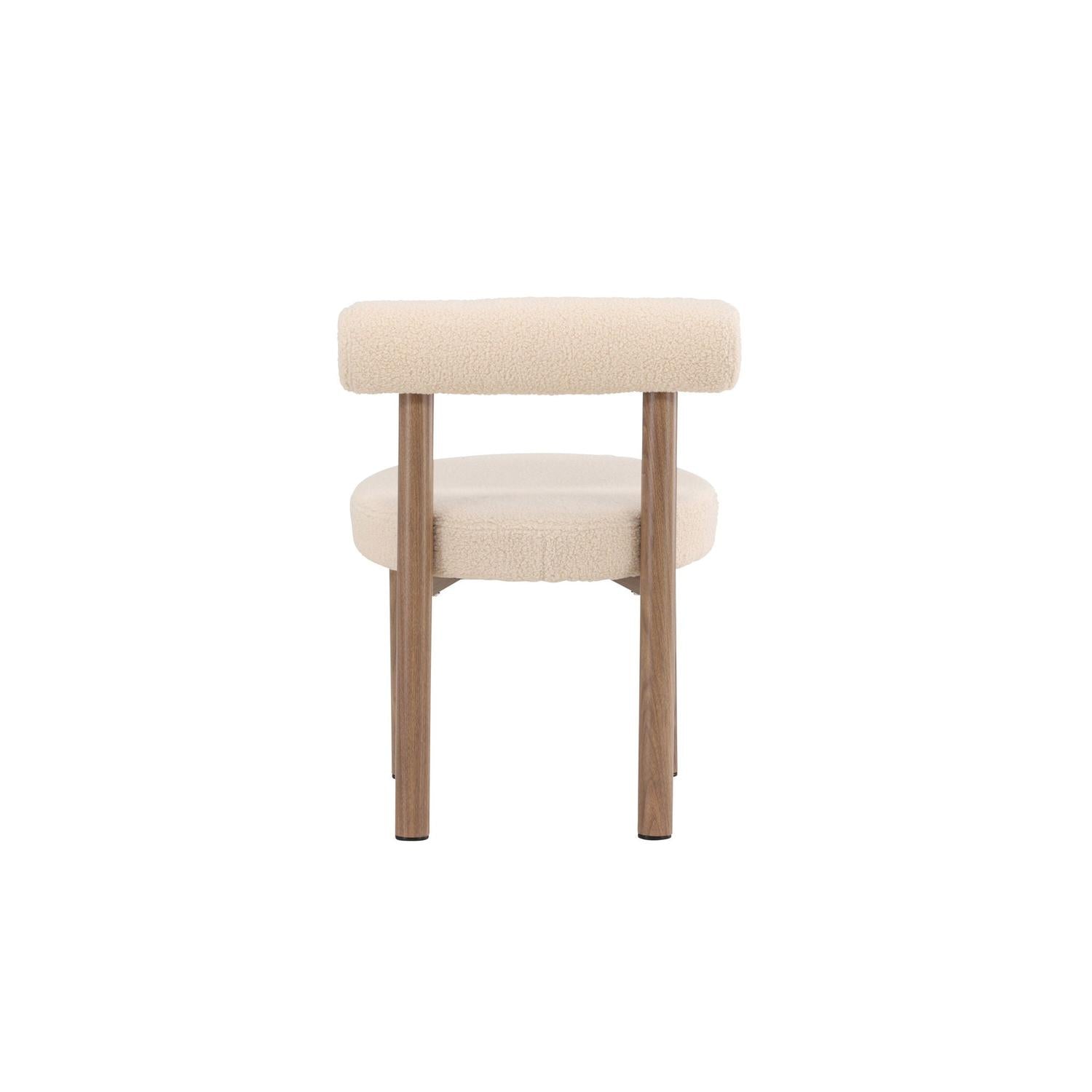 2er-Set Esszimmerstühle Tillo aus Teddy Bouclé - Weiß-Esszimmerstuhl-Venture Home-le canapé