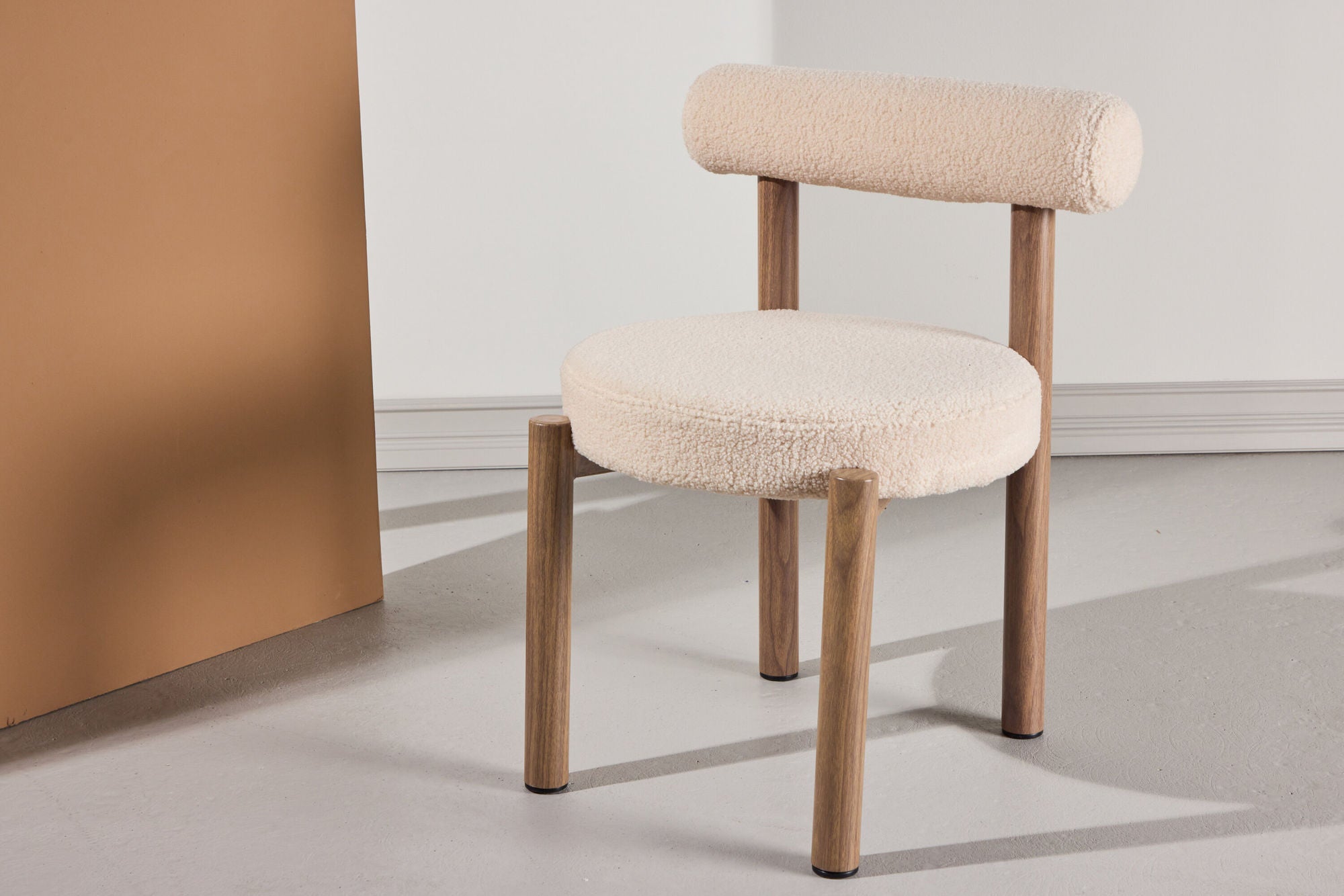 2er-Set Esszimmerstühle Tillo aus Teddy Bouclé - Weiß-Esszimmerstuhl-Venture Home-le canapé