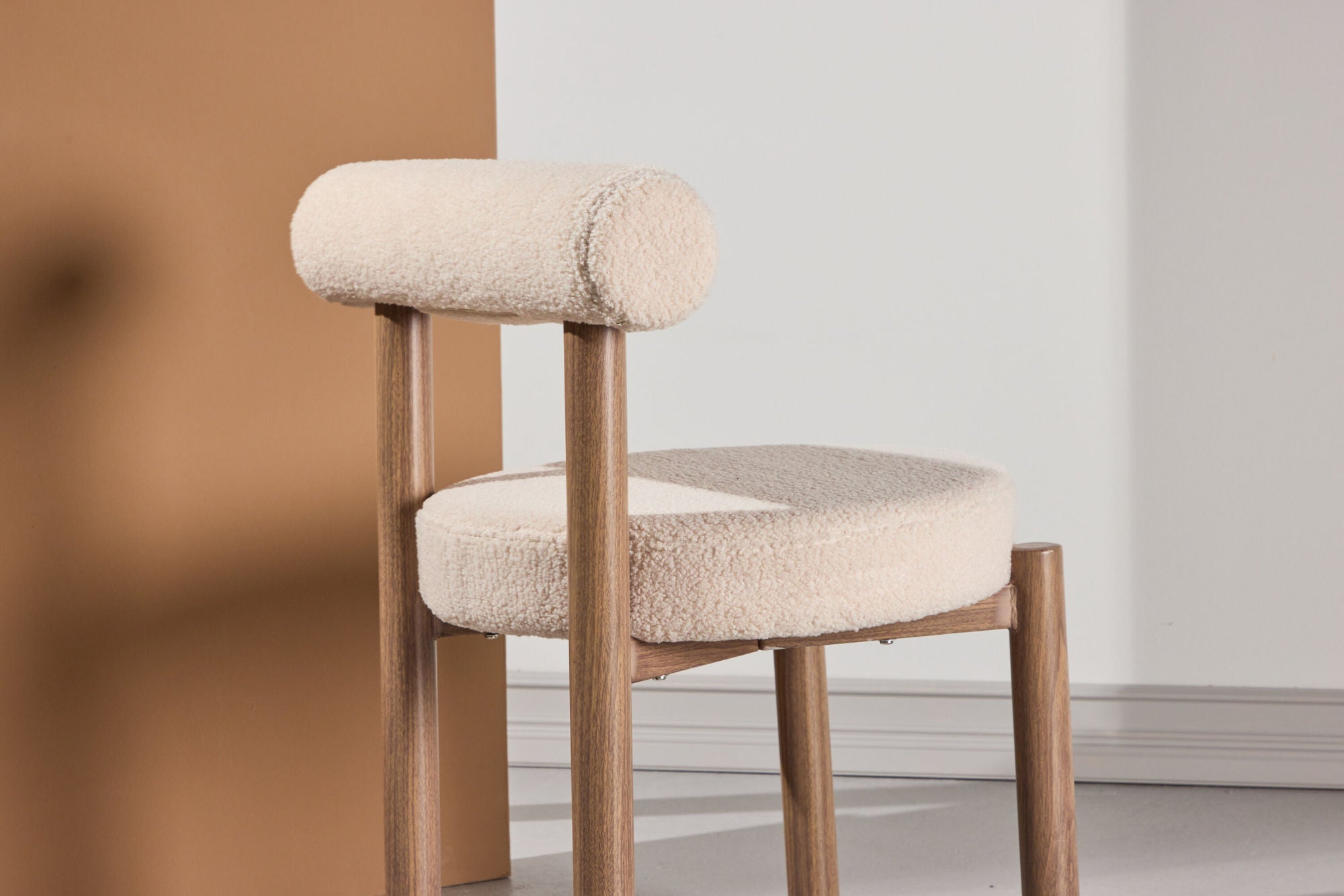 2er-Set Esszimmerstühle Tillo aus Teddy Bouclé - Weiß-Esszimmerstuhl-Venture Home-le canapé