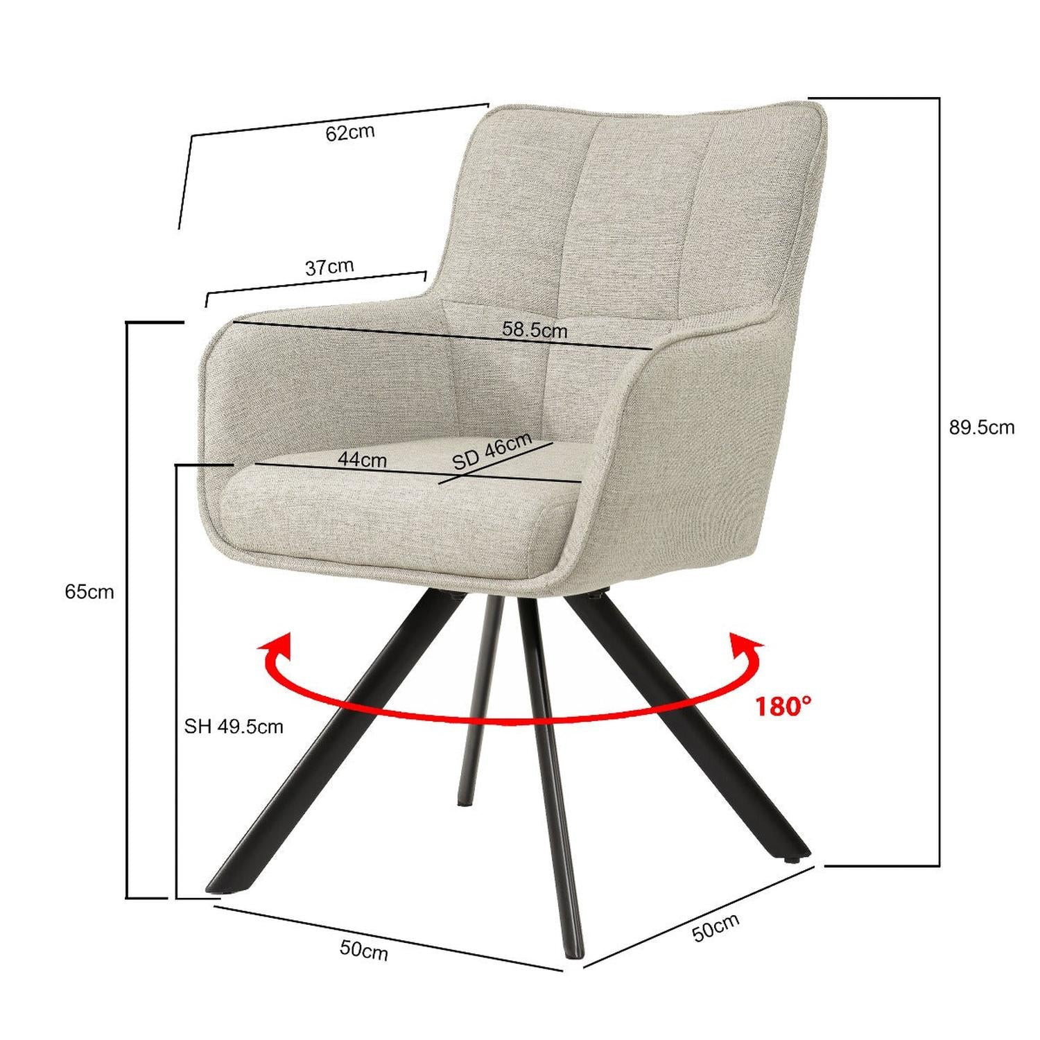 2er-Set Esszimmerstühle Tori - Sandbraun-Esszimmerstühle-Livingfurn-le canapé