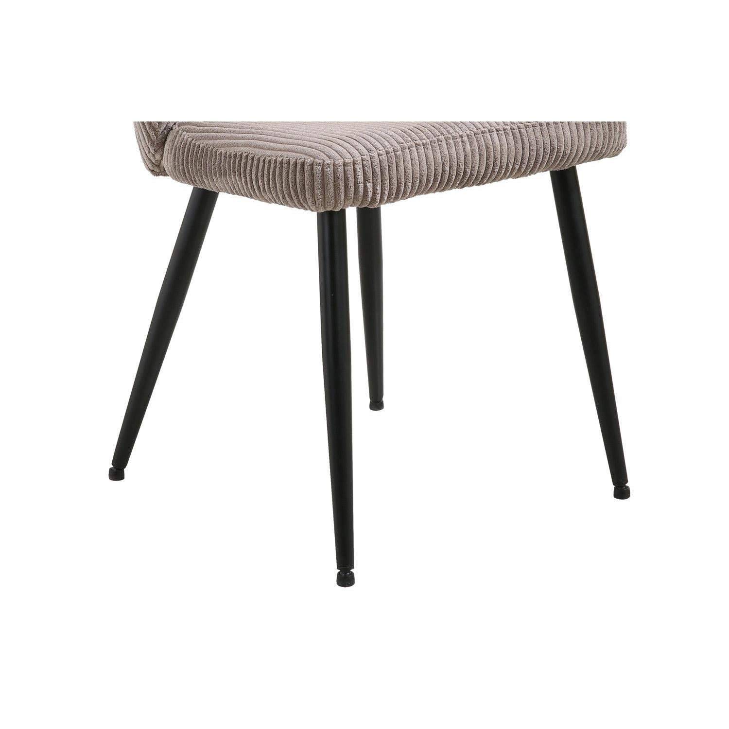 2er-Set Esszimmerstühle Tornado aus Kord - Beige-Esszimmerstuhl-Rousseau-le canapé