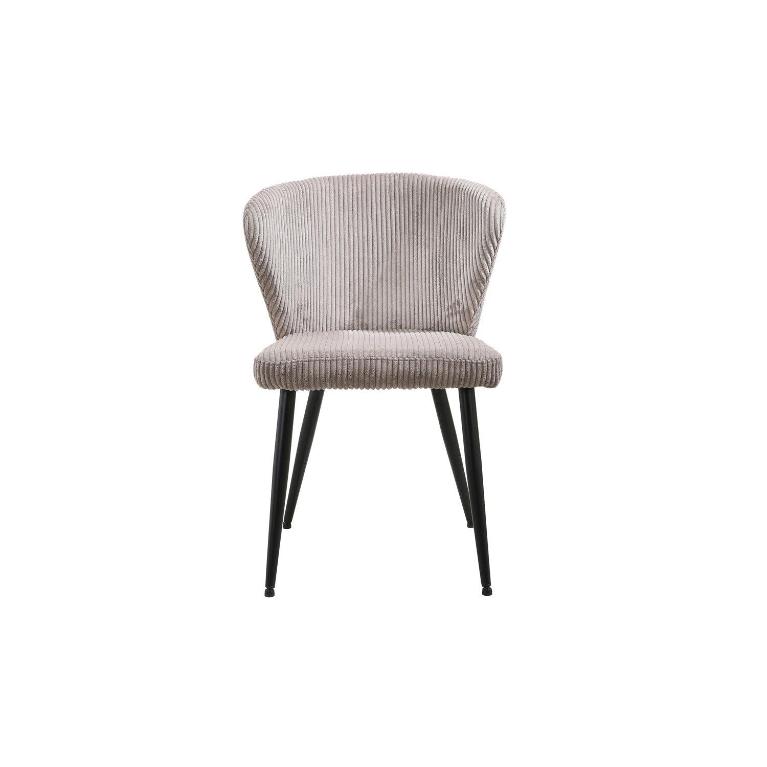 2er-Set Esszimmerstühle Tornado aus Kord - Beige-Esszimmerstuhl-Rousseau-le canapé