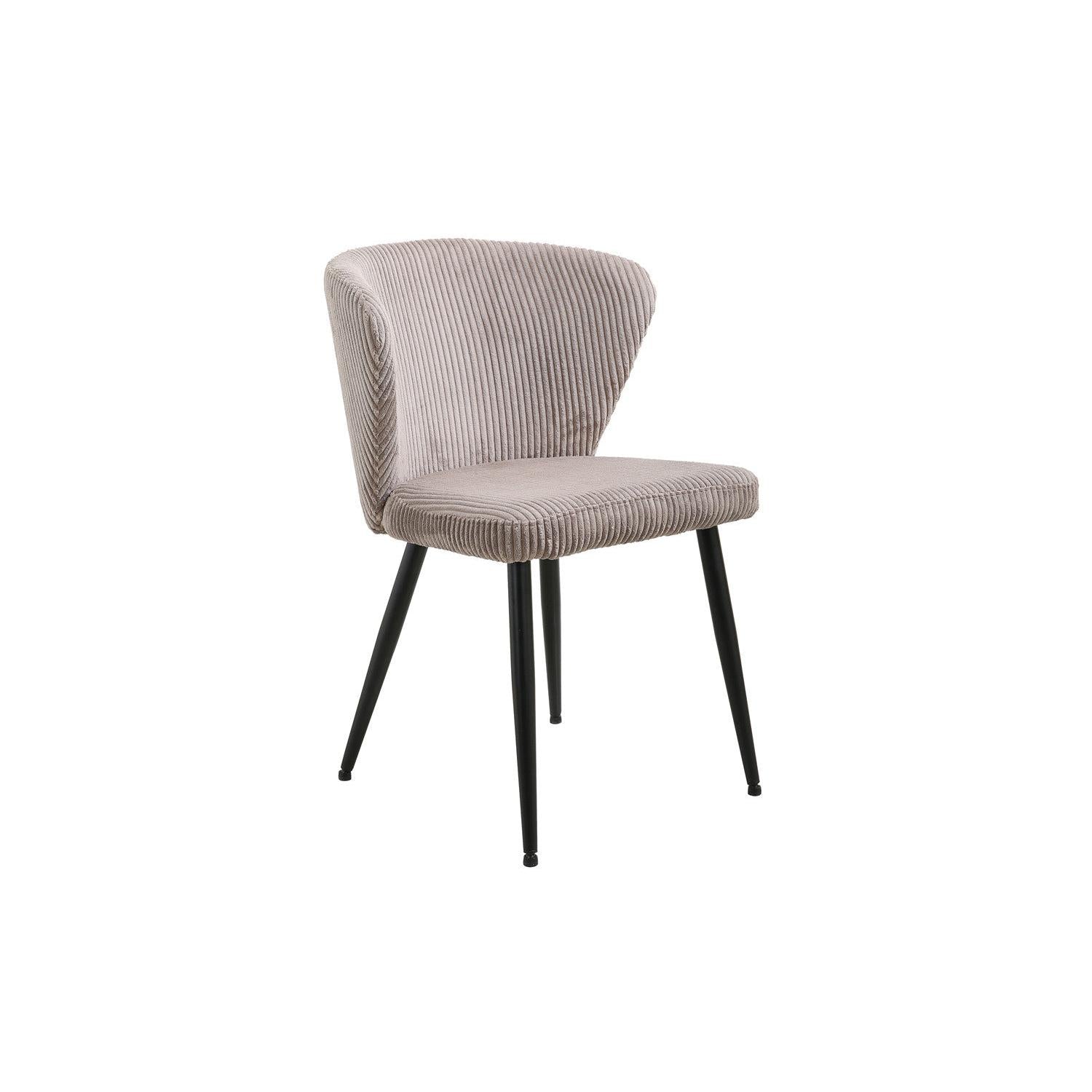 2er-Set Esszimmerstühle Tornado aus Kord - Beige-Esszimmerstuhl-Rousseau-le canapé