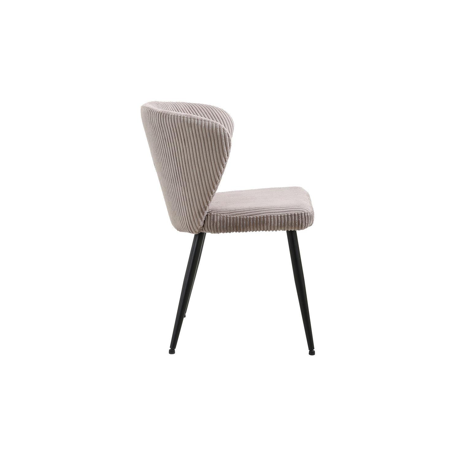 2er-Set Esszimmerstühle Tornado aus Kord - Beige-Esszimmerstuhl-Rousseau-le canapé
