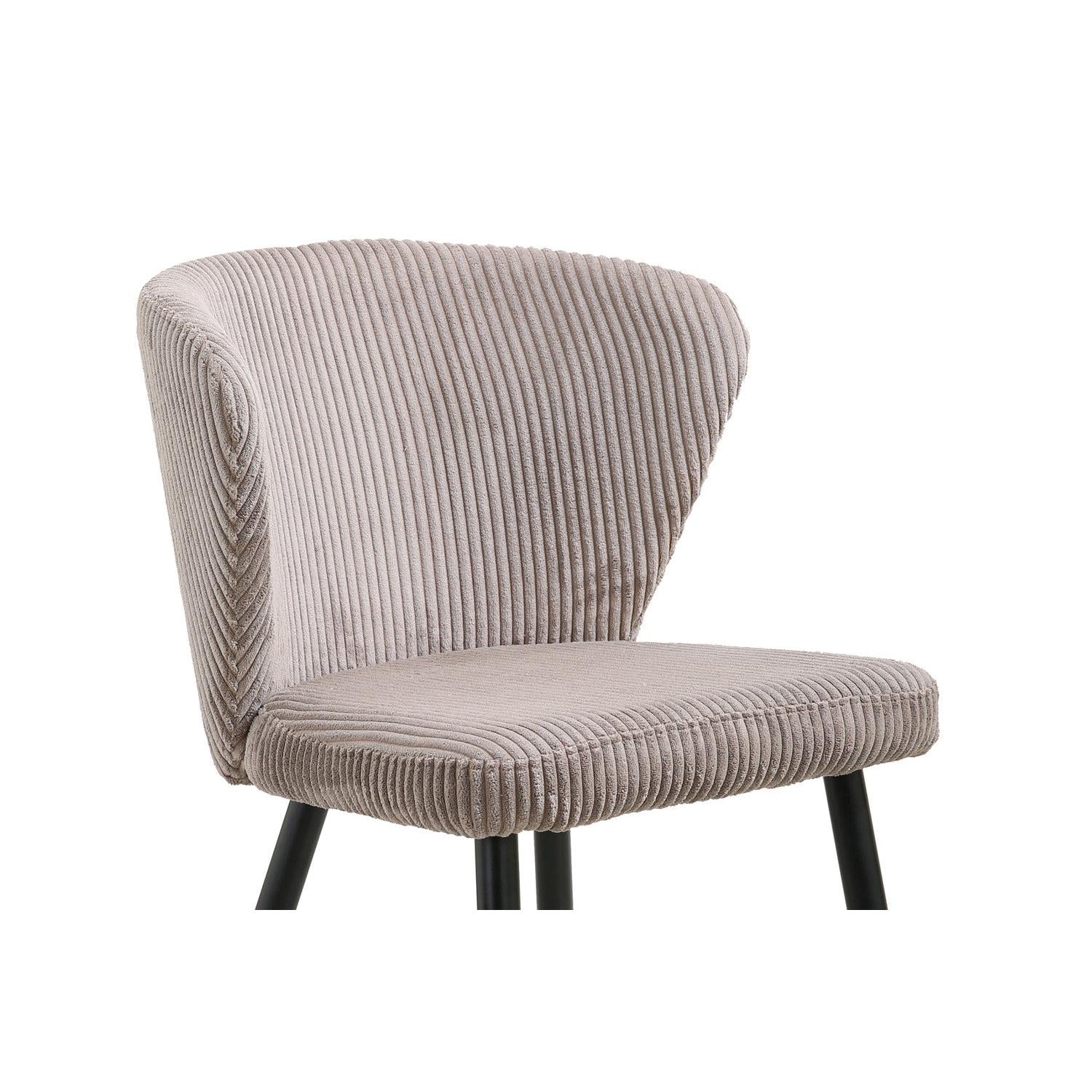 2er-Set Esszimmerstühle Tornado aus Kord - Beige-Esszimmerstuhl-Rousseau-le canapé