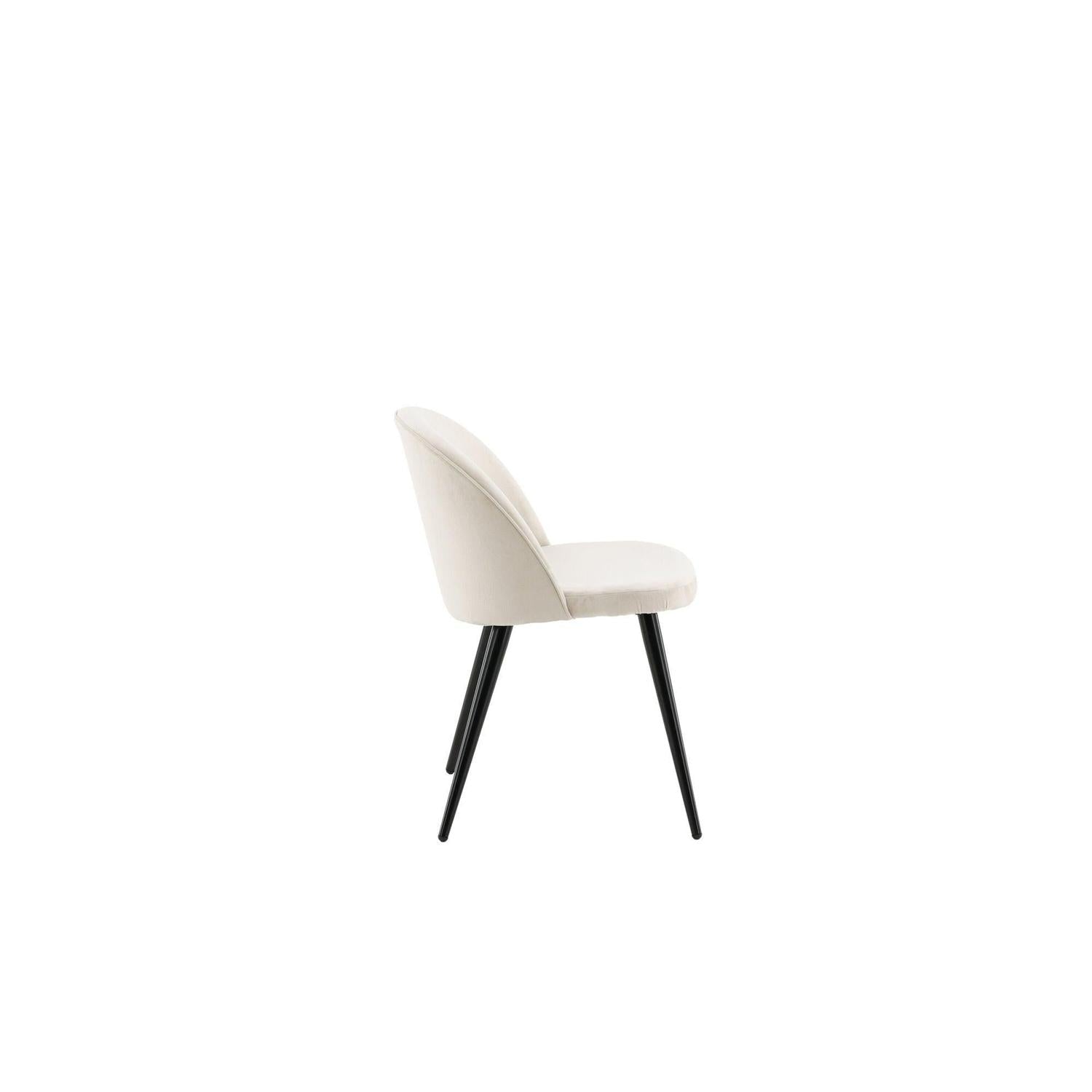 2er-Set Esszimmerstühle Velvet aus Samt - Beige-Polsterstühle-Venture Home-le canapé