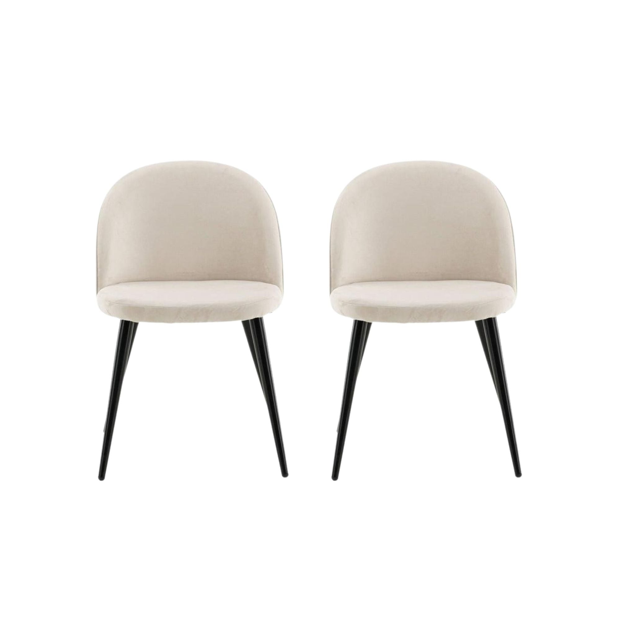 2er-Set Esszimmerstühle Velvet aus Samt - Beige-Polsterstühle-Venture Home-le canapé