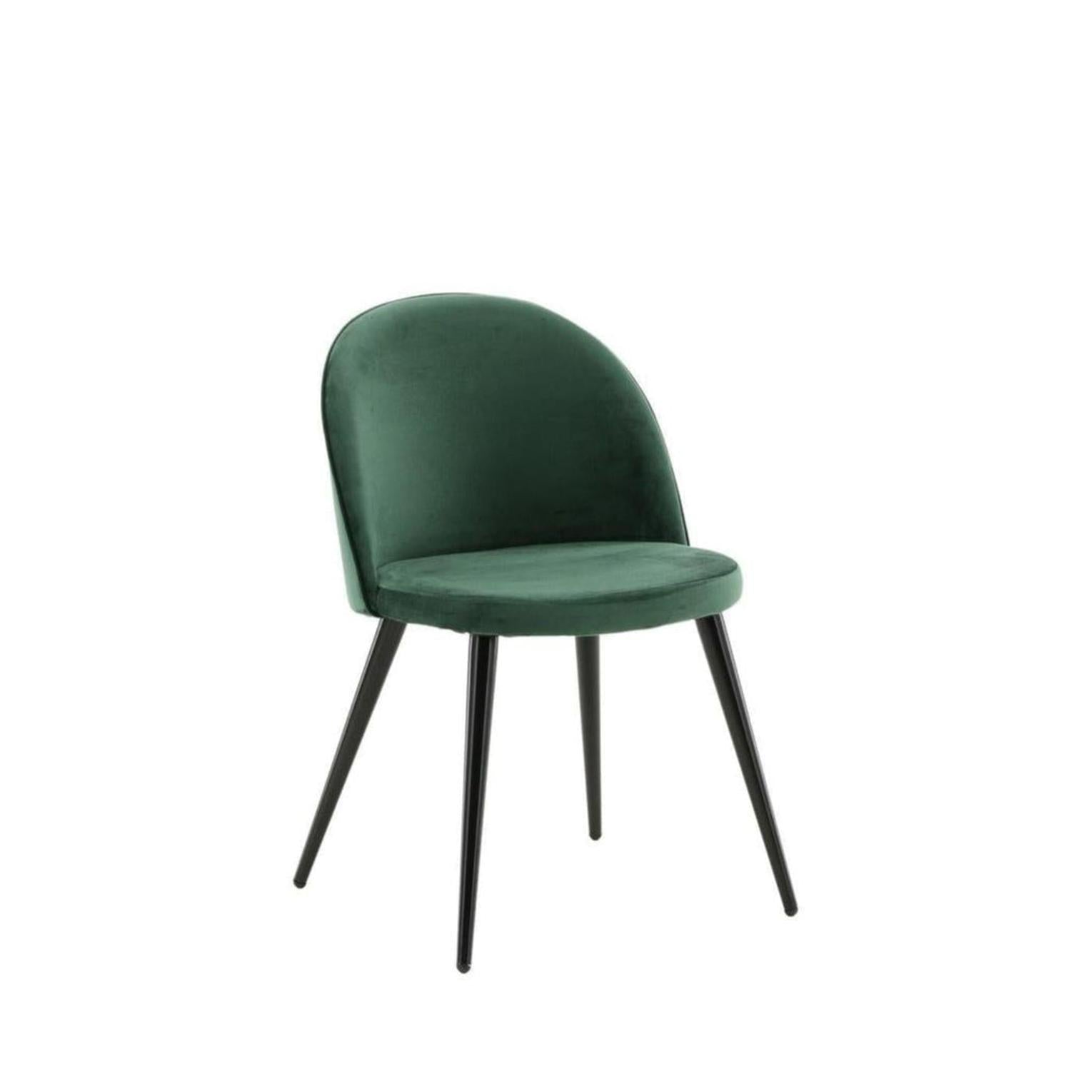 2er-Set Esszimmerstühle Velvet aus Samt - Moosgrün-Polsterstühle-Venture Home-le canapé