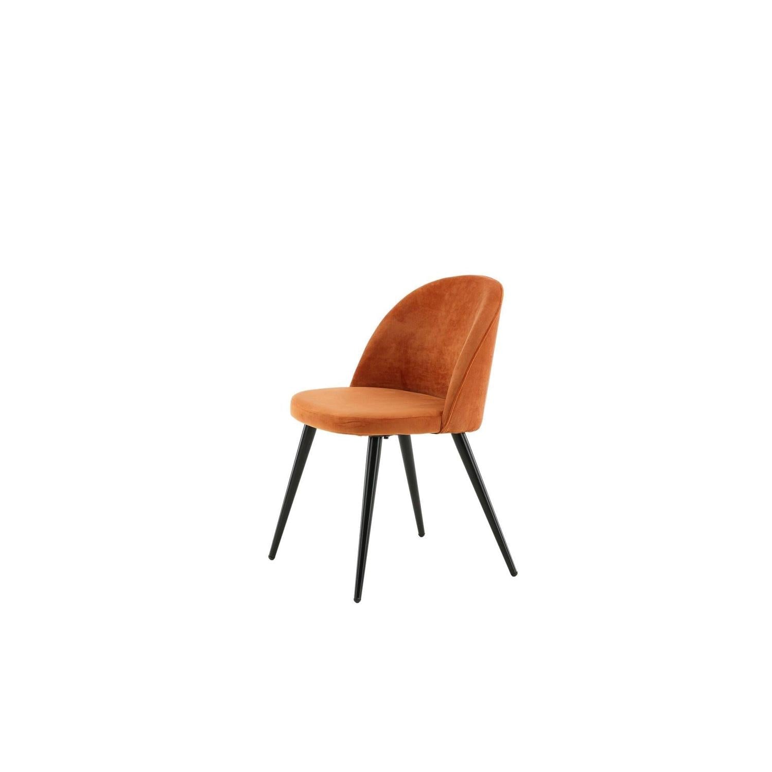 2er-Set Esszimmerstühle Velvet aus Samt - Orange-Polsterstühle-Venture Home-le canapé