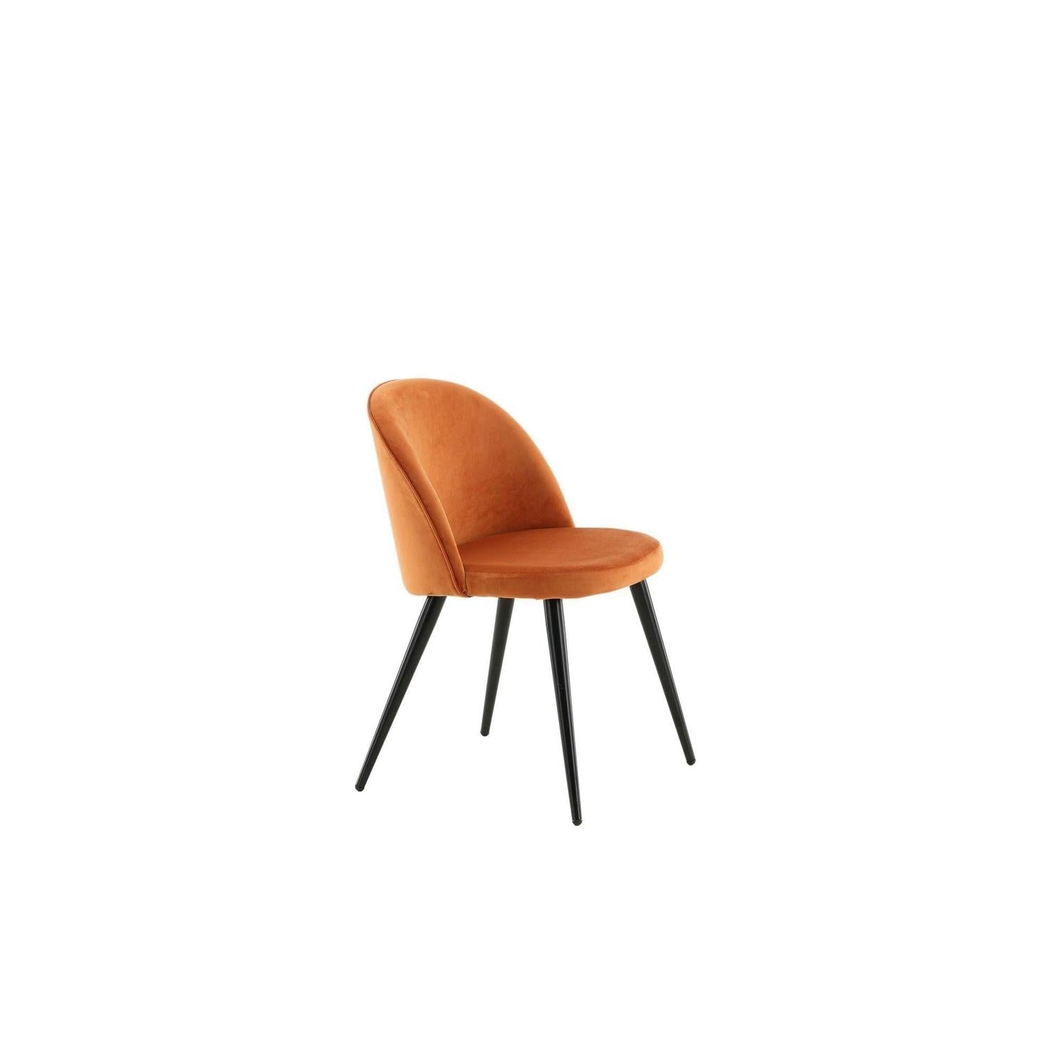2er-Set Esszimmerstühle Velvet aus Samt - Orange-Polsterstühle-Venture Home-le canapé