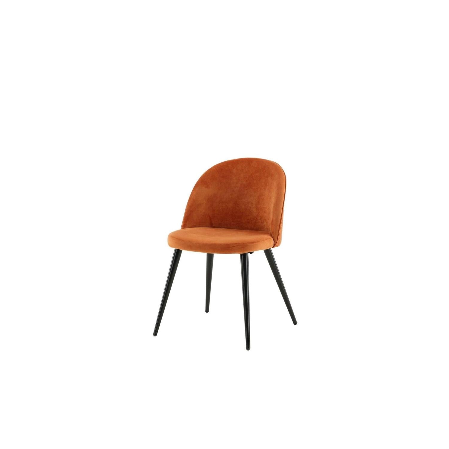 2er-Set Esszimmerstühle Velvet aus Samt - Orange-Polsterstühle-Venture Home-le canapé
