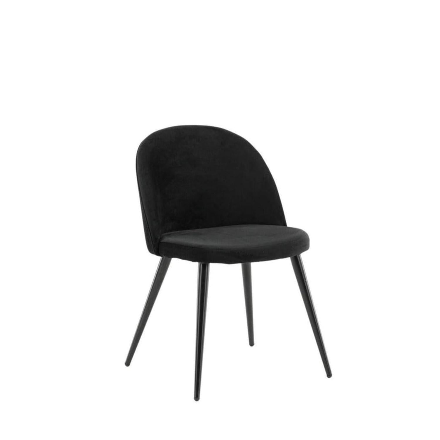 2er-Set Esszimmerstühle Velvet aus Samt - Schwarz-Polsterstühle-Venture Home-le canapé