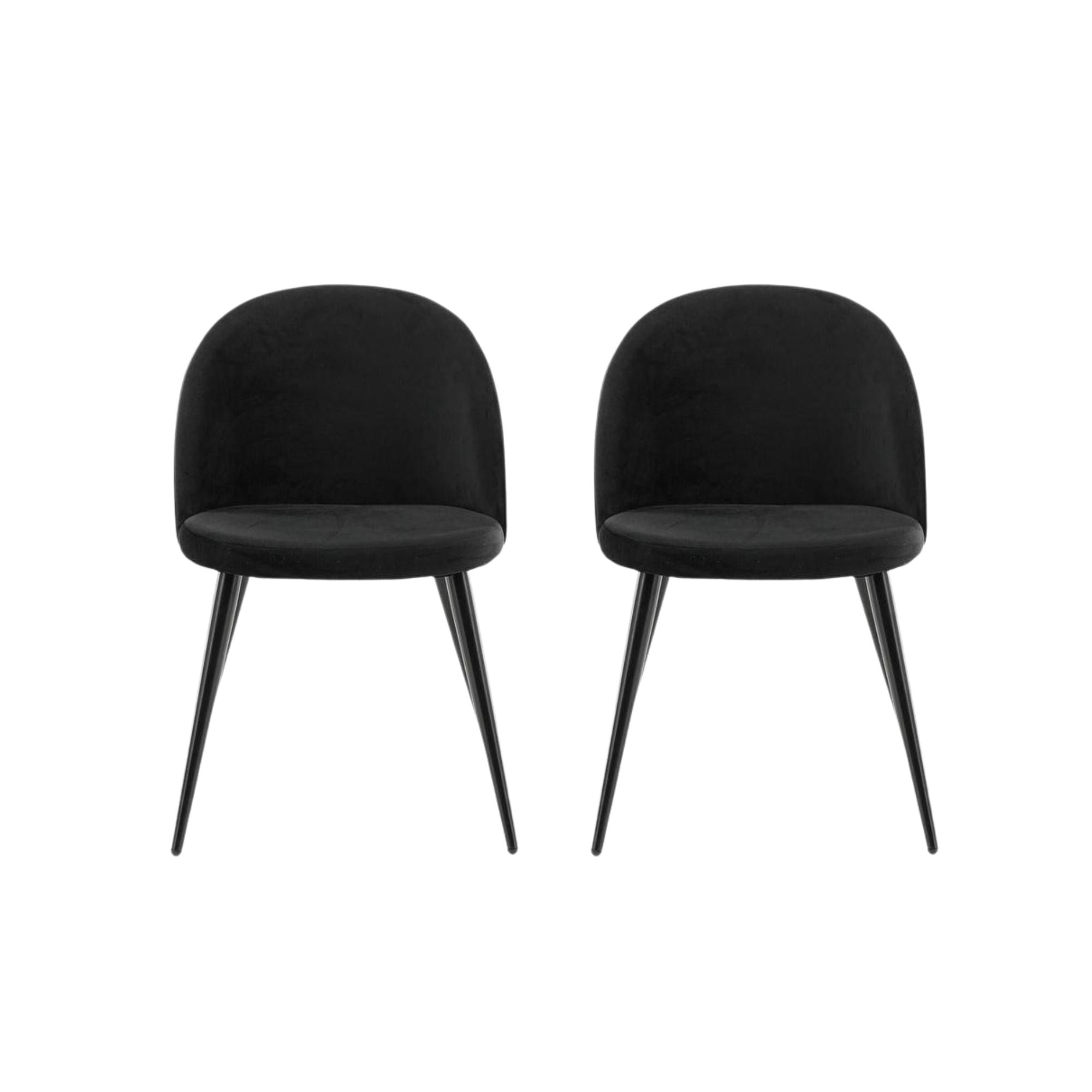 2er-Set Esszimmerstühle Velvet aus Samt - Schwarz-Polsterstühle-Venture Home-le canapé