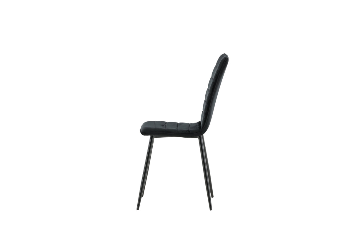 2er-Set Esszimmerstühle Windu aus Samt - Schwarz-Esszimmerstühle-Venture Home-le canapé
