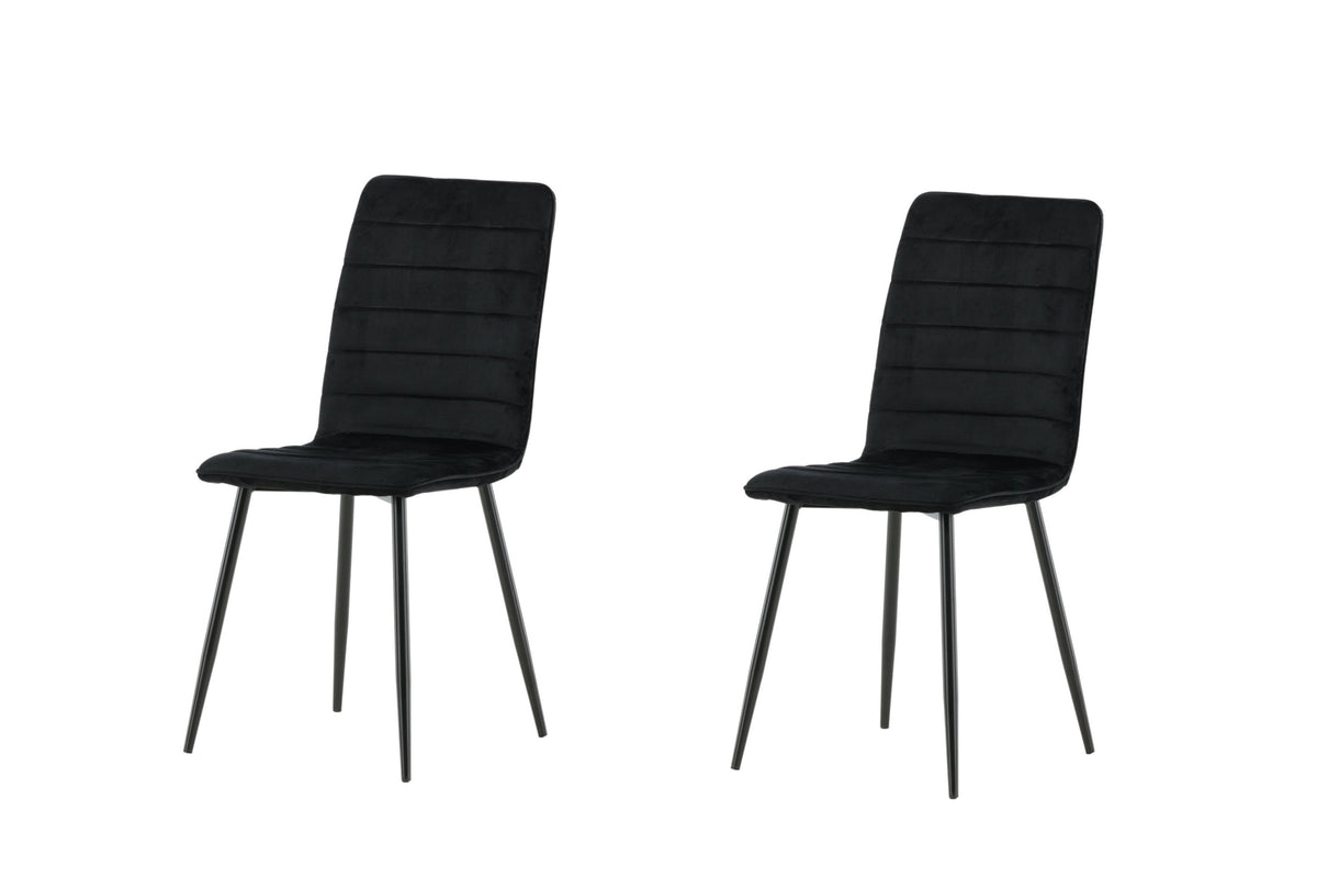 2er-Set Esszimmerstühle Windu aus Samt - Schwarz-Esszimmerstühle-Venture Home-le canapé
