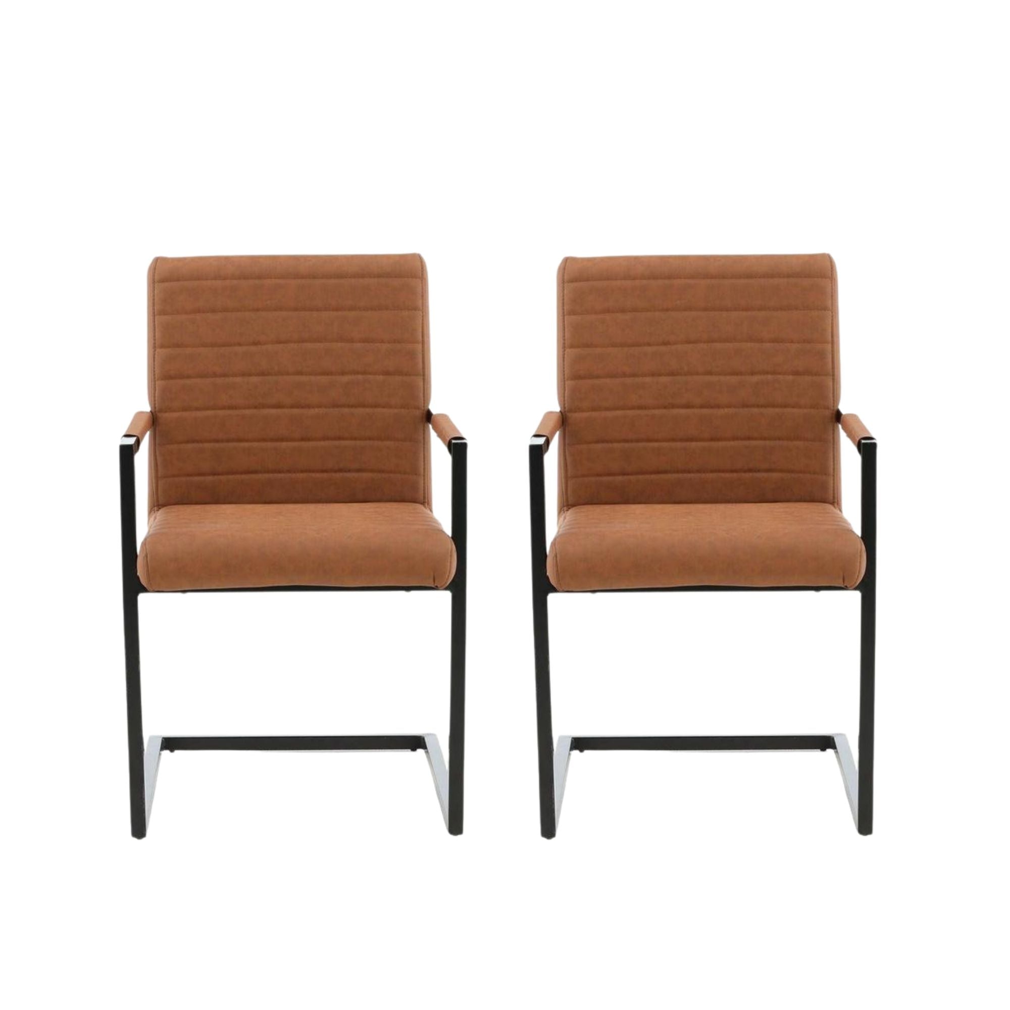 2er-Set Freischwinger Armlehnenstühle Karmstol - Braun-Freischwinger-Venture Home-le canapé