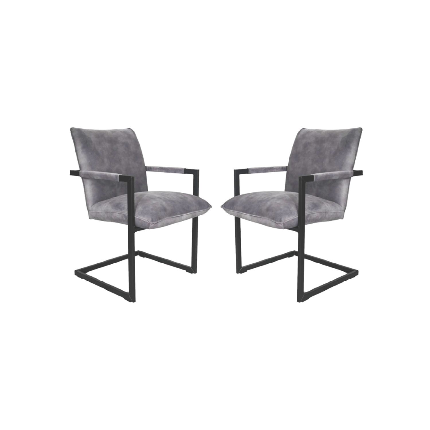 2er-Set Freischwinger Boston - Delfingrau-Freischwinger-HSM Collection-le canapé