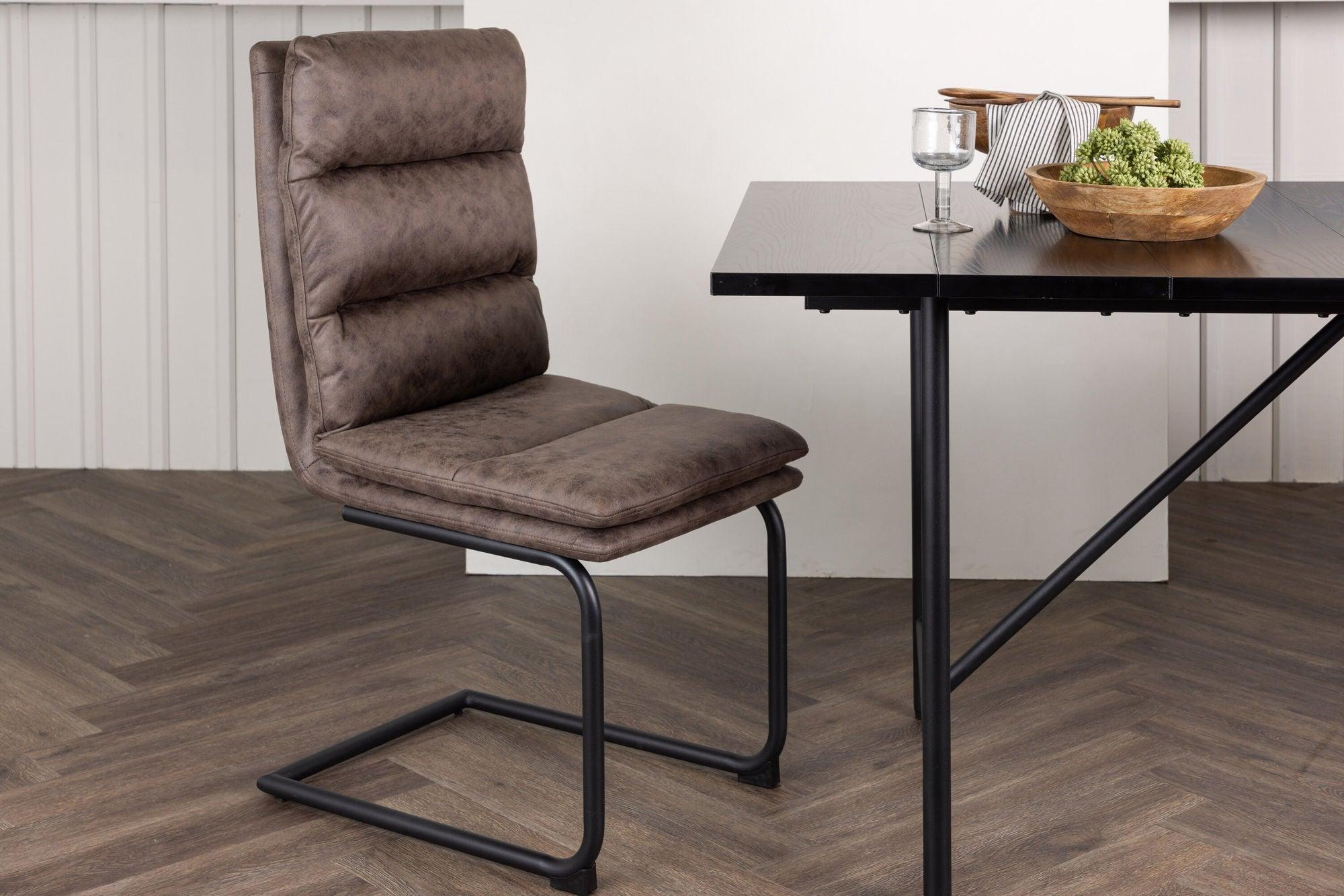 2er-Set Freischwinger Zizo aus Mikrofaser - Braun-Freischwinger-Venture Home-le canapé
