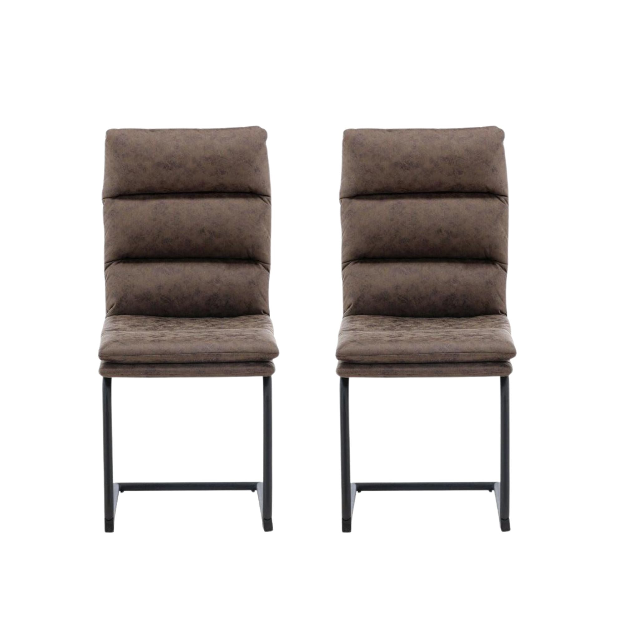 2er-Set Freischwinger Zizo aus Mikrofaser - Braun-Freischwinger-Venture Home-le canapé