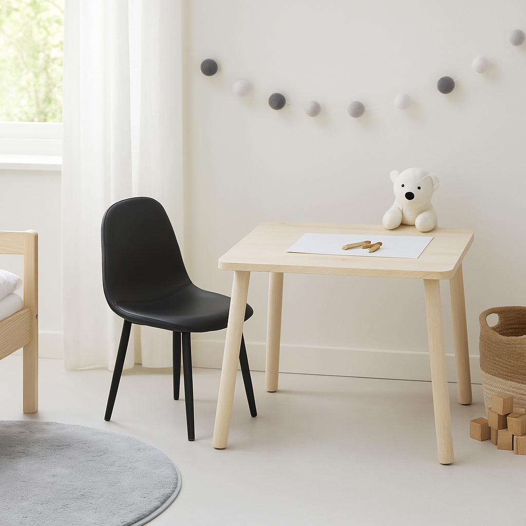 2er-Set Kinderstühle Polar aus Kunstleder - Schwarz-Kinderstuhl-Venture Home-le canapé