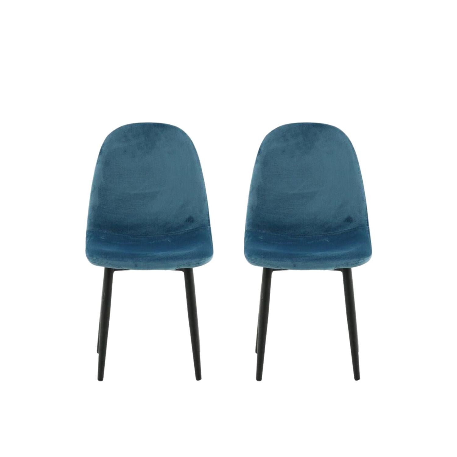 2er-Set Kinderstühle Polar aus Samt - Blau-Kinderstühle-Venture Home-le canapé
