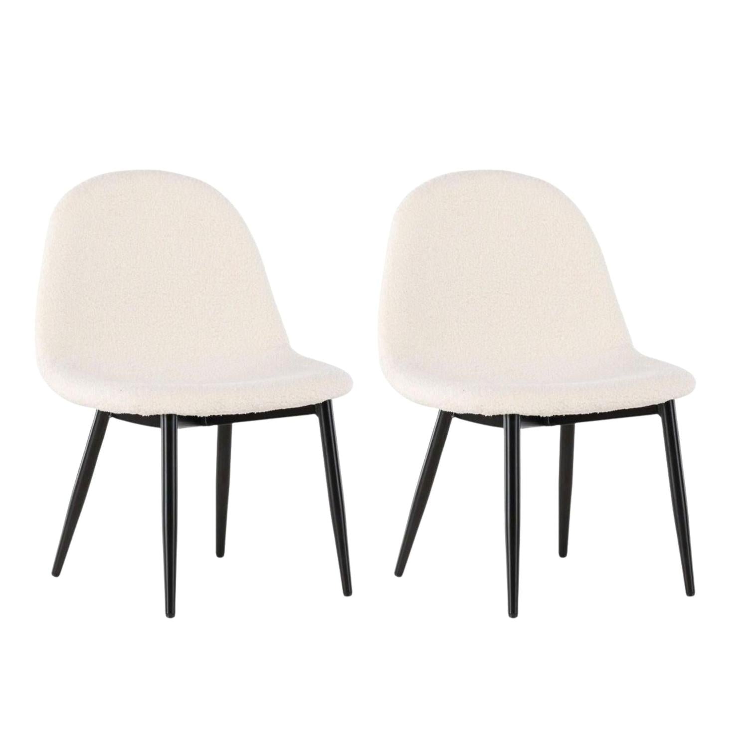 2er-Set Kinderstühle Polar aus Teddystoff (Bouclé) - Weiß-Kinderstühle-Venture Home-le canapé
