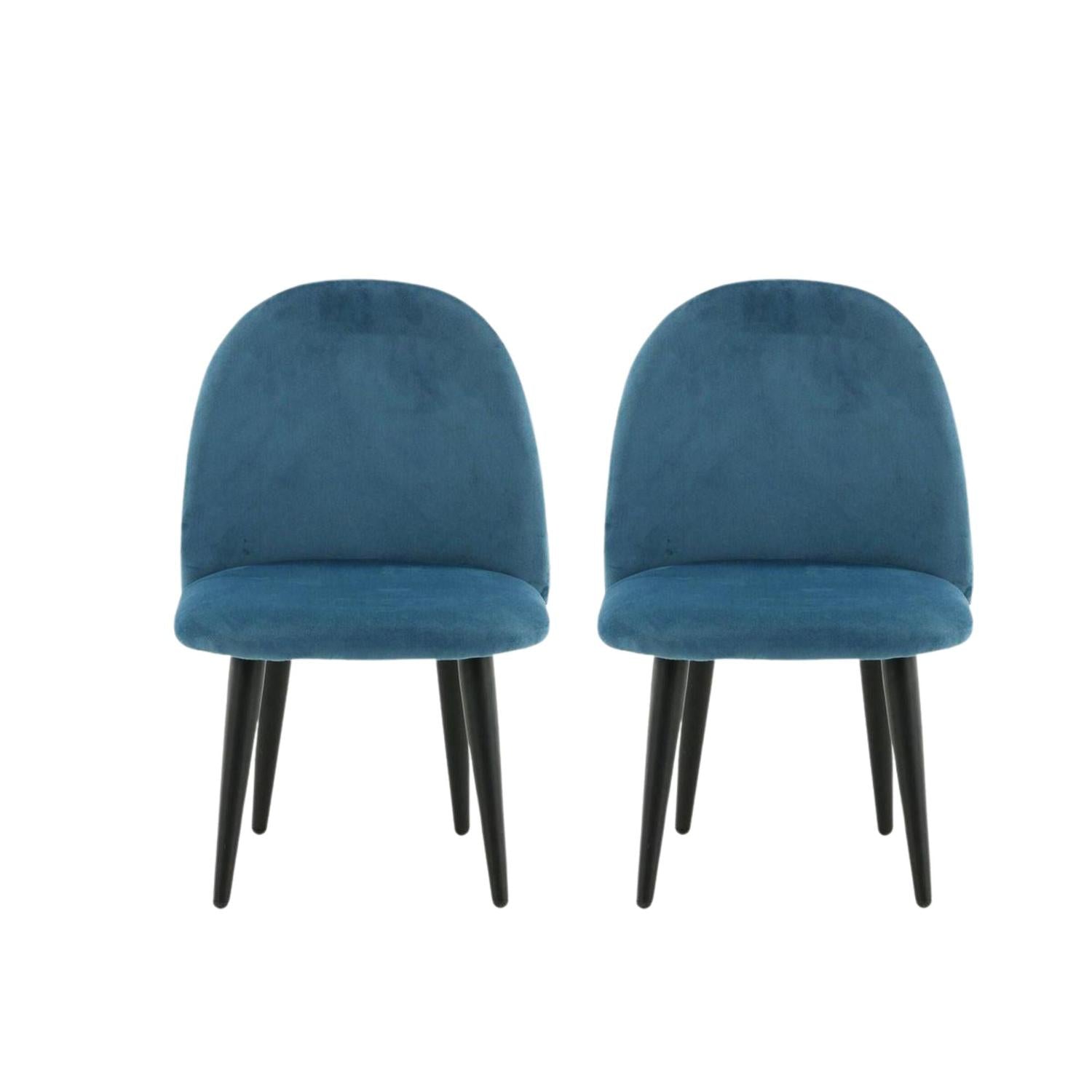 2er-Set Kinderstühle XXS aus Samt - Blau-Kinderstühle-Venture Home-le canapé