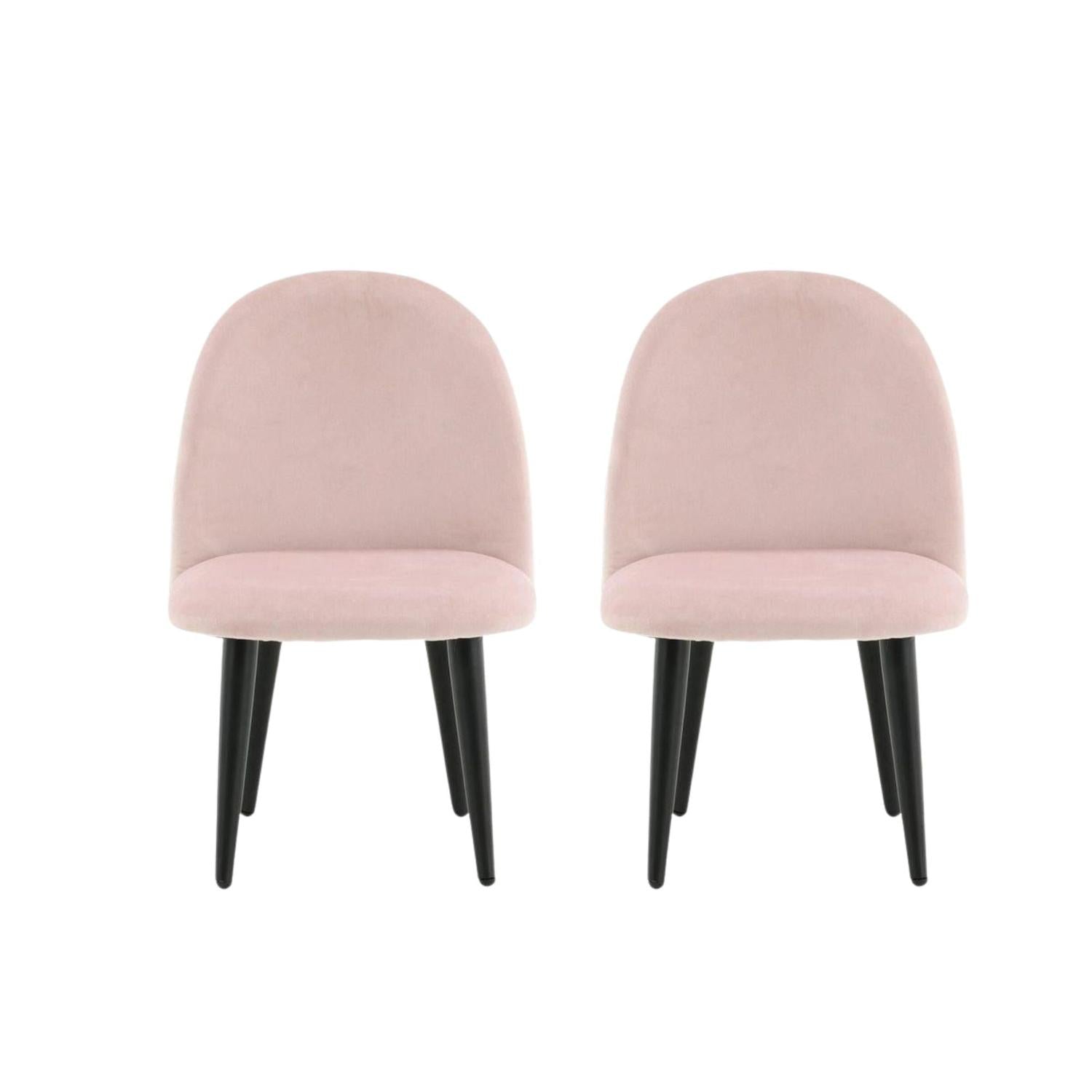 2er-Set Kinderstühle XXS aus Samt - Rosa-Kinderstuhl-Venture Home-le canapé