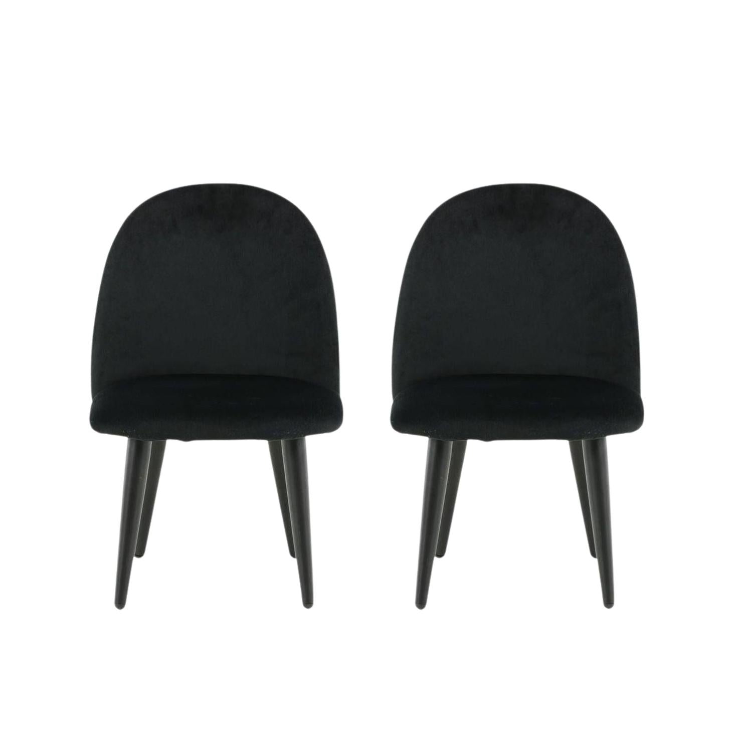 2er-Set Kinderstühle XXS aus Samt - Schwarz-Kinderstuhl-Venture Home-le canapé