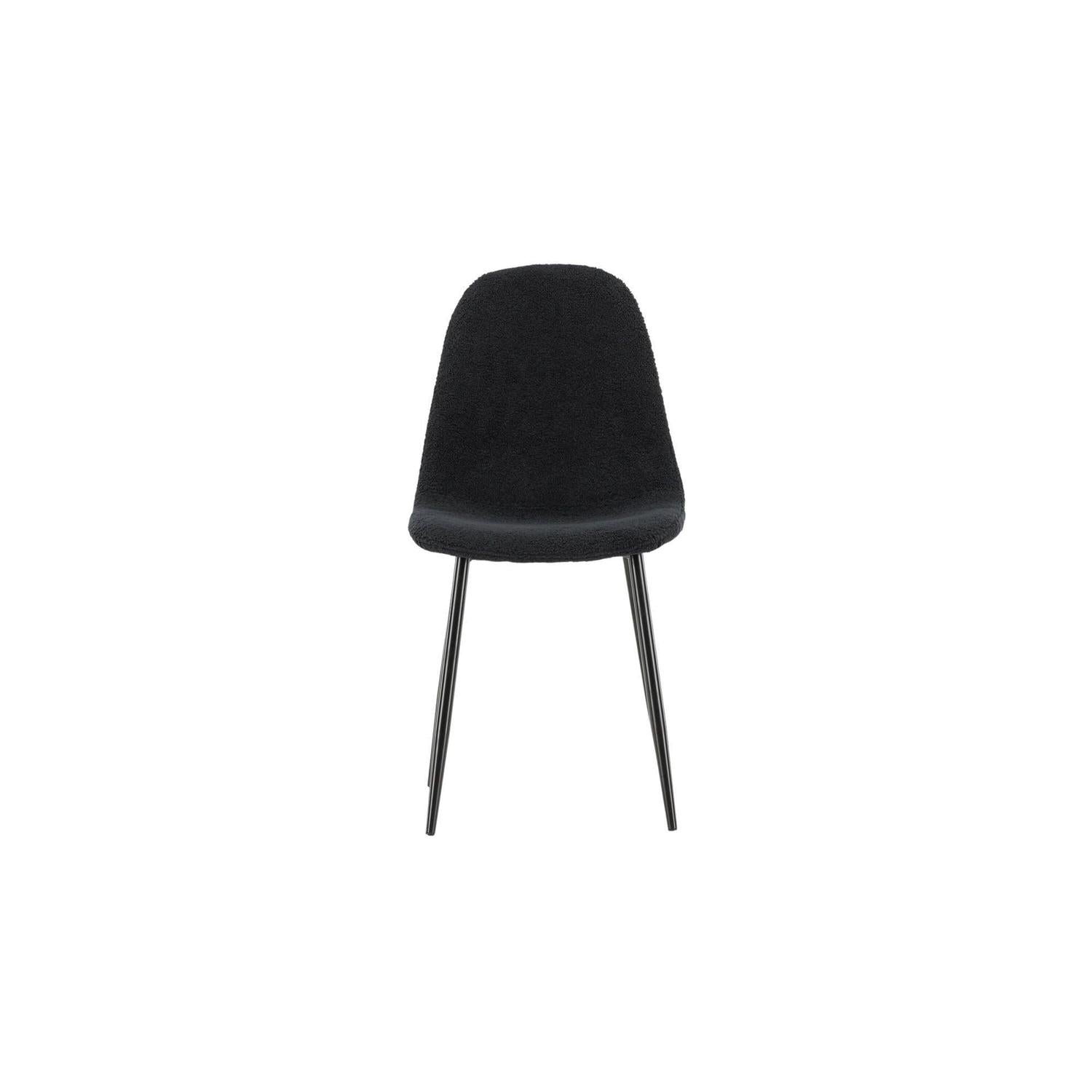 2er - Set Polsterstuhl Polar aus Teddy - Bouclé - SchwarzPolsterstühle