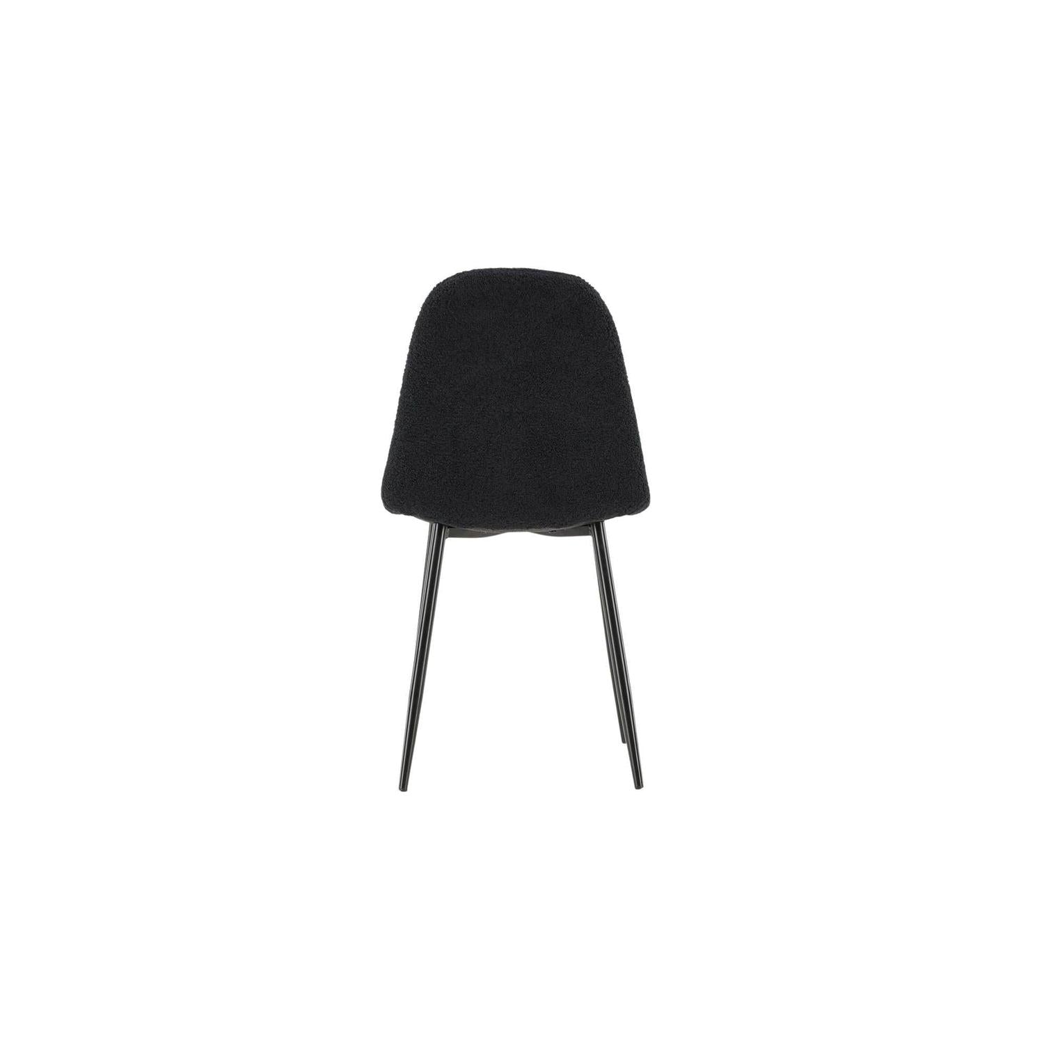 2er - Set Polsterstuhl Polar aus Teddy - Bouclé - SchwarzPolsterstühle
