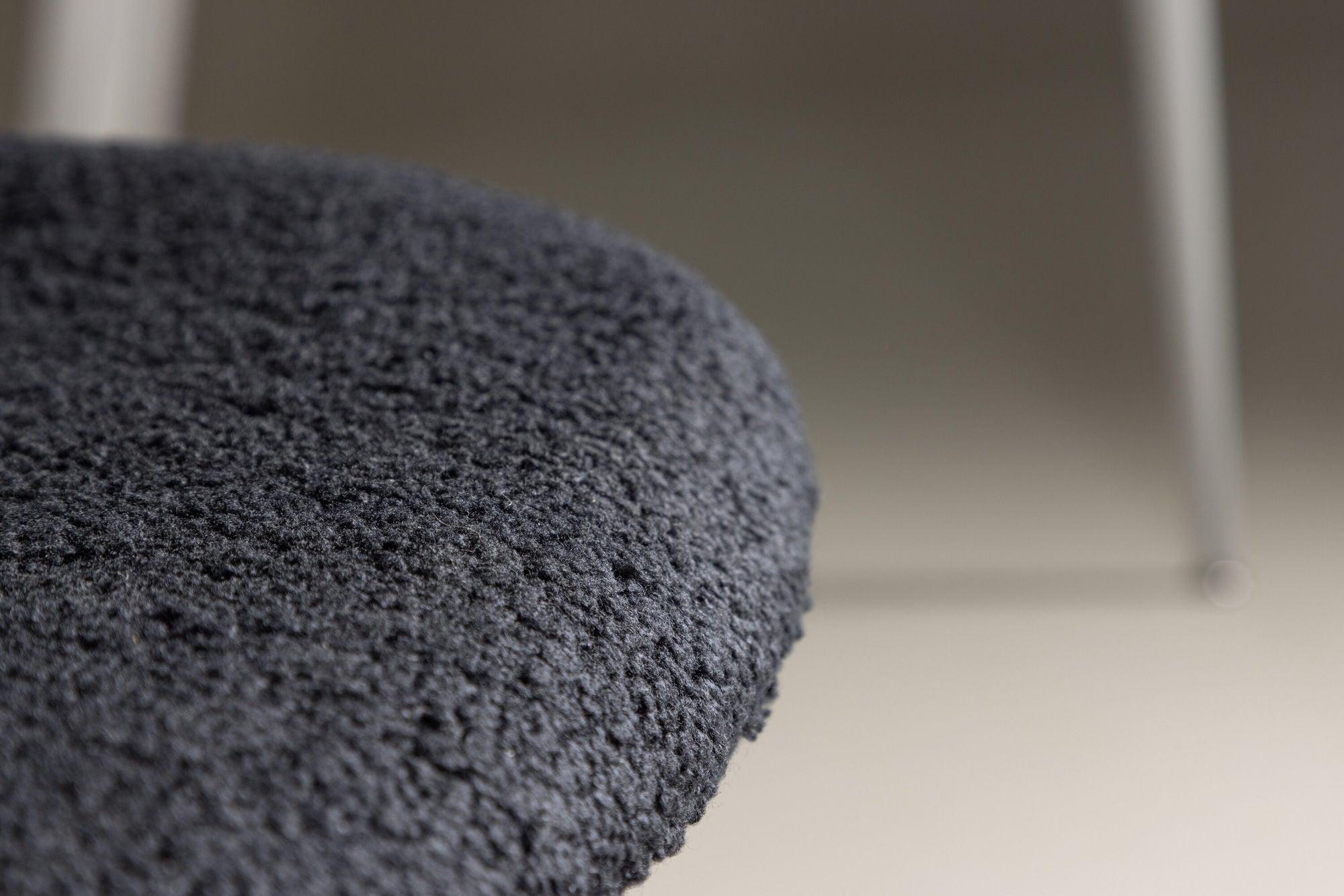 2er - Set Polsterstuhl Polar aus Teddy - Bouclé - SchwarzPolsterstühle