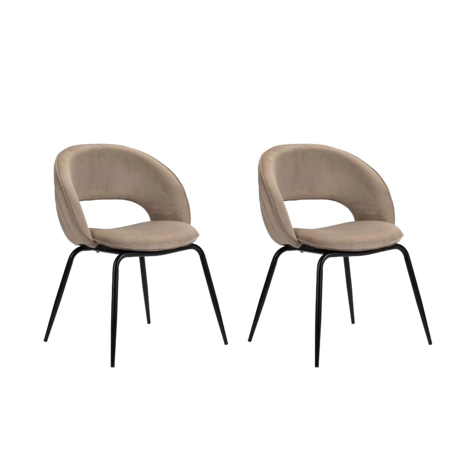 2er - Set Polsterstuhl Rainbow - Sand White8719172856675Polsterstühle